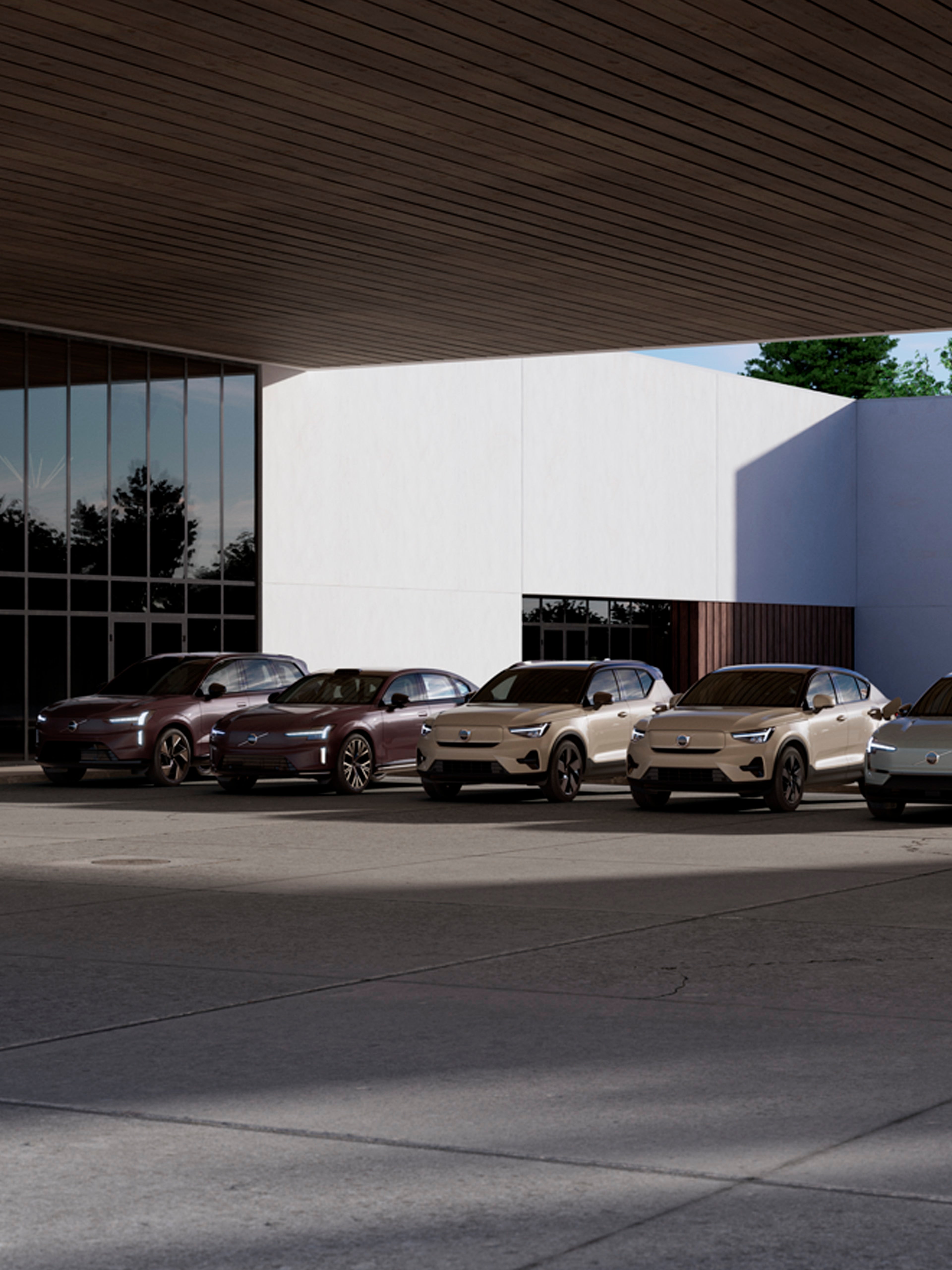 Gama Volvo en un aparcamiento al aire libre