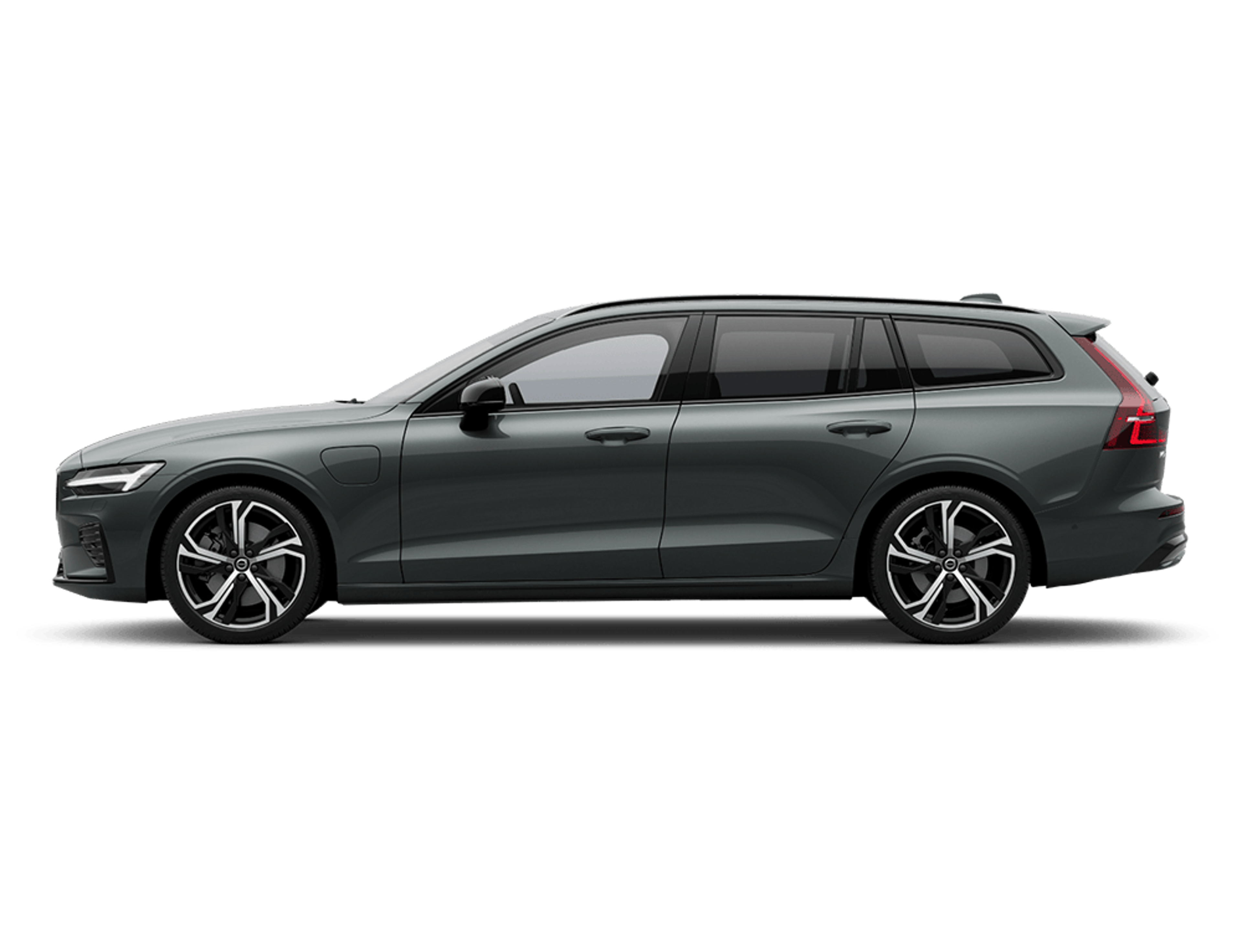 Image de la Volvo V60 foncée sur une fond blanche