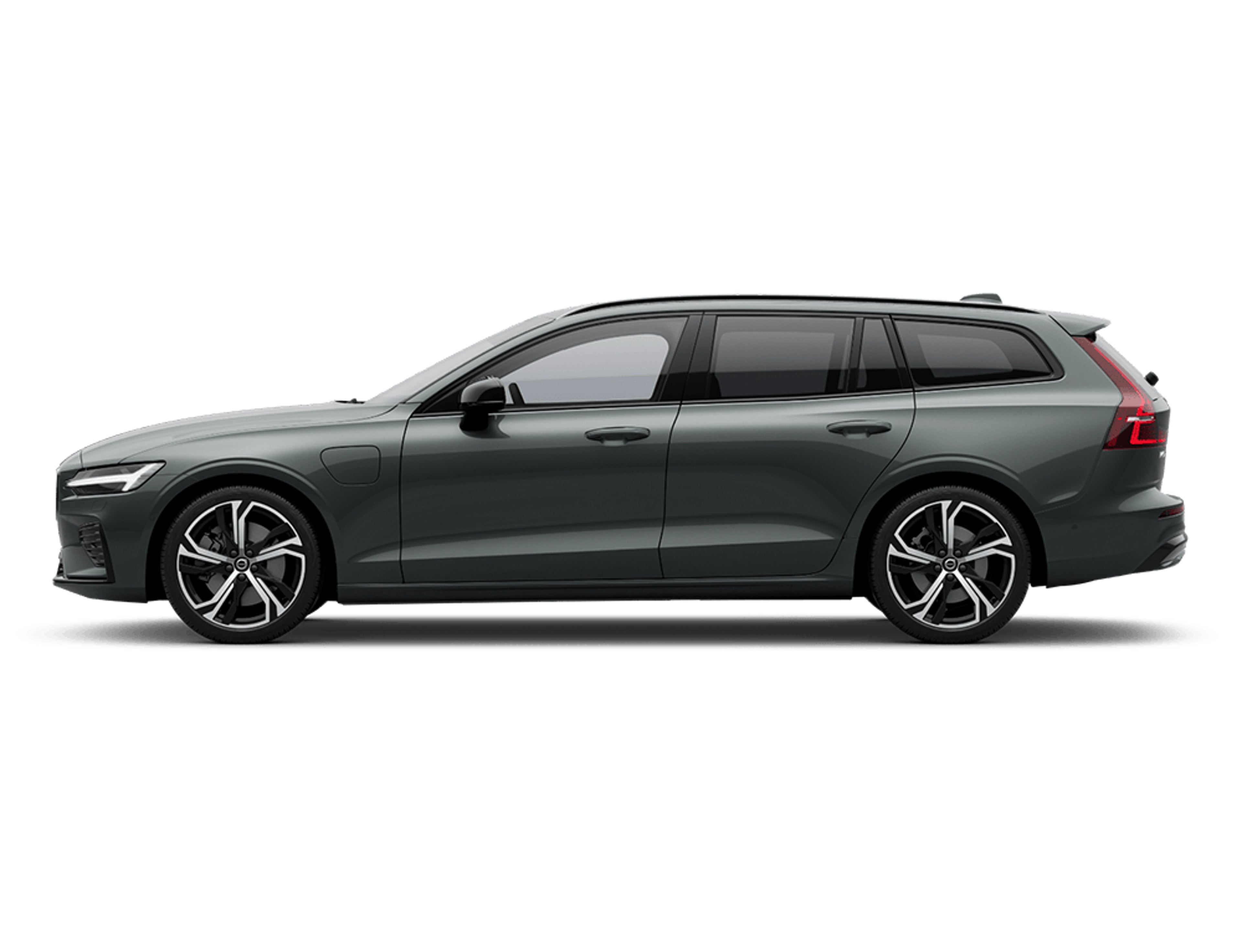 Image de la Volvo V60 foncée sur une fond blanche