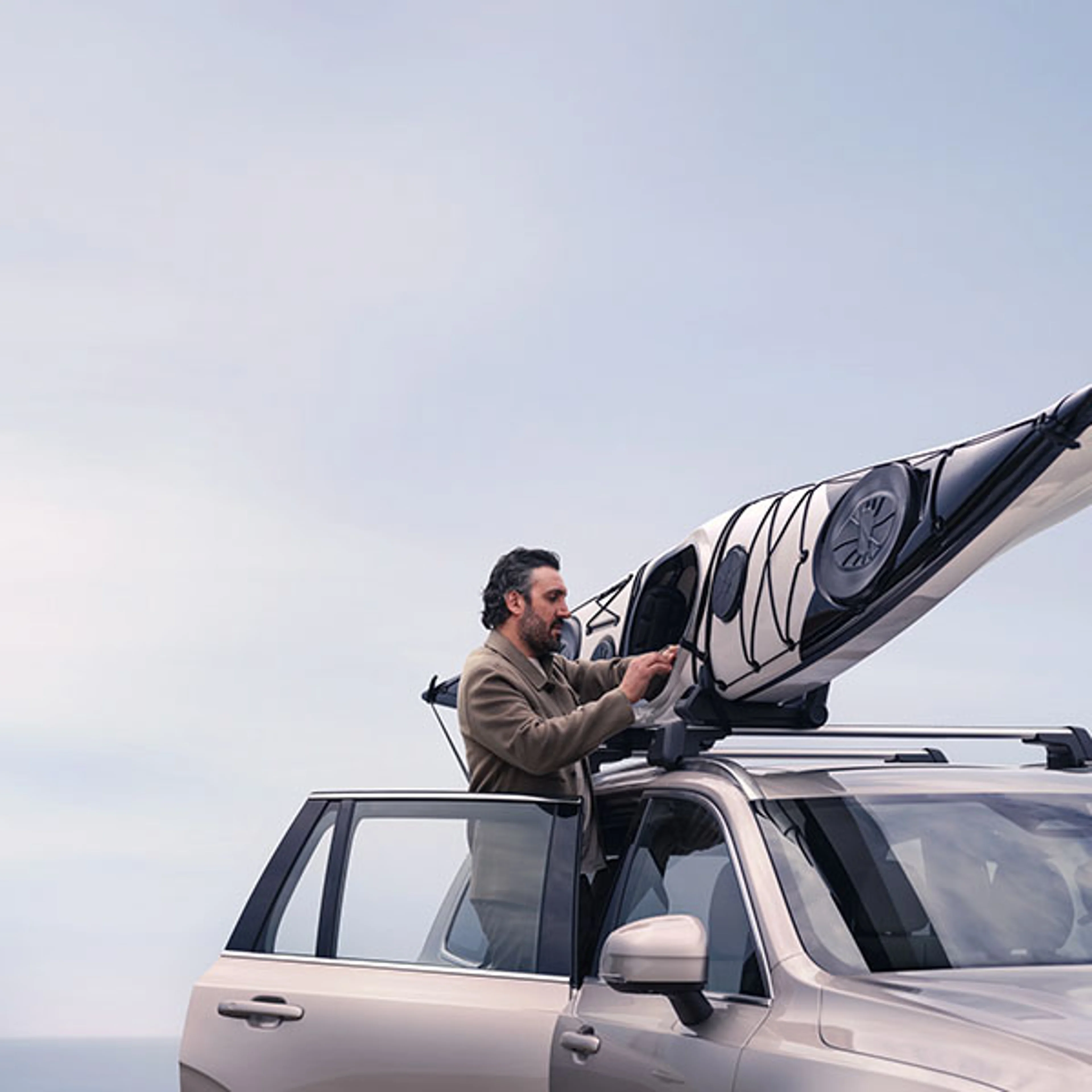 Volvo with roof accessories