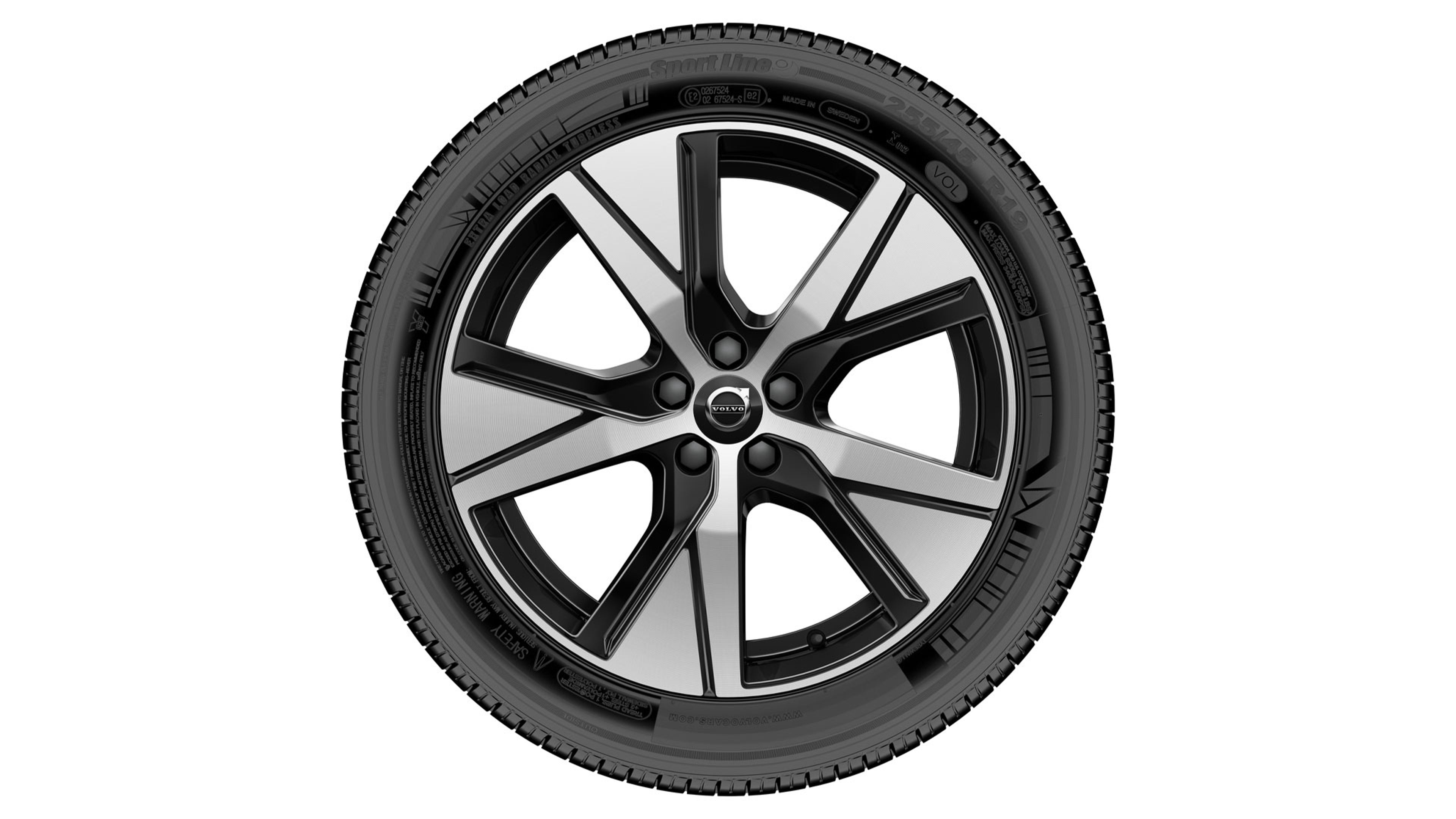 19" Black Diamond Cut 5-Spoke Wheel