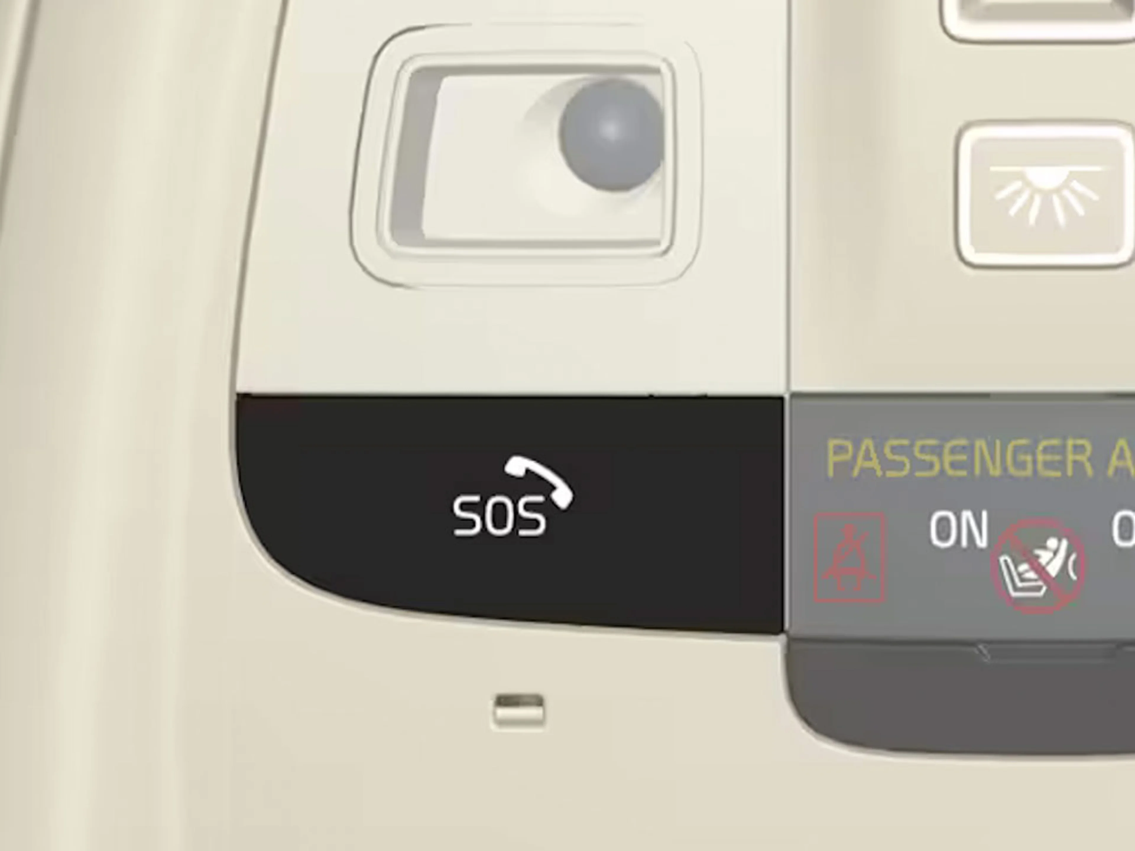 Image de la bouton SOS dans une voiture
