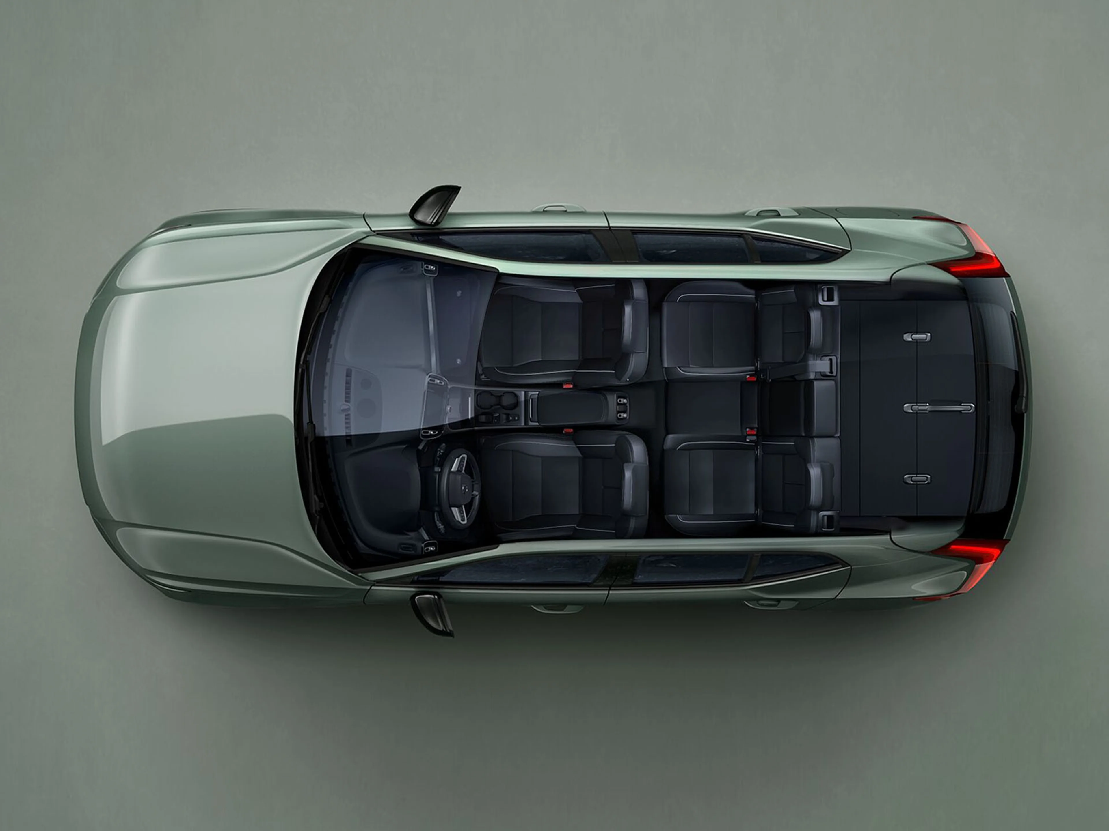 Volvo XC40 visto desde arriba sin techo