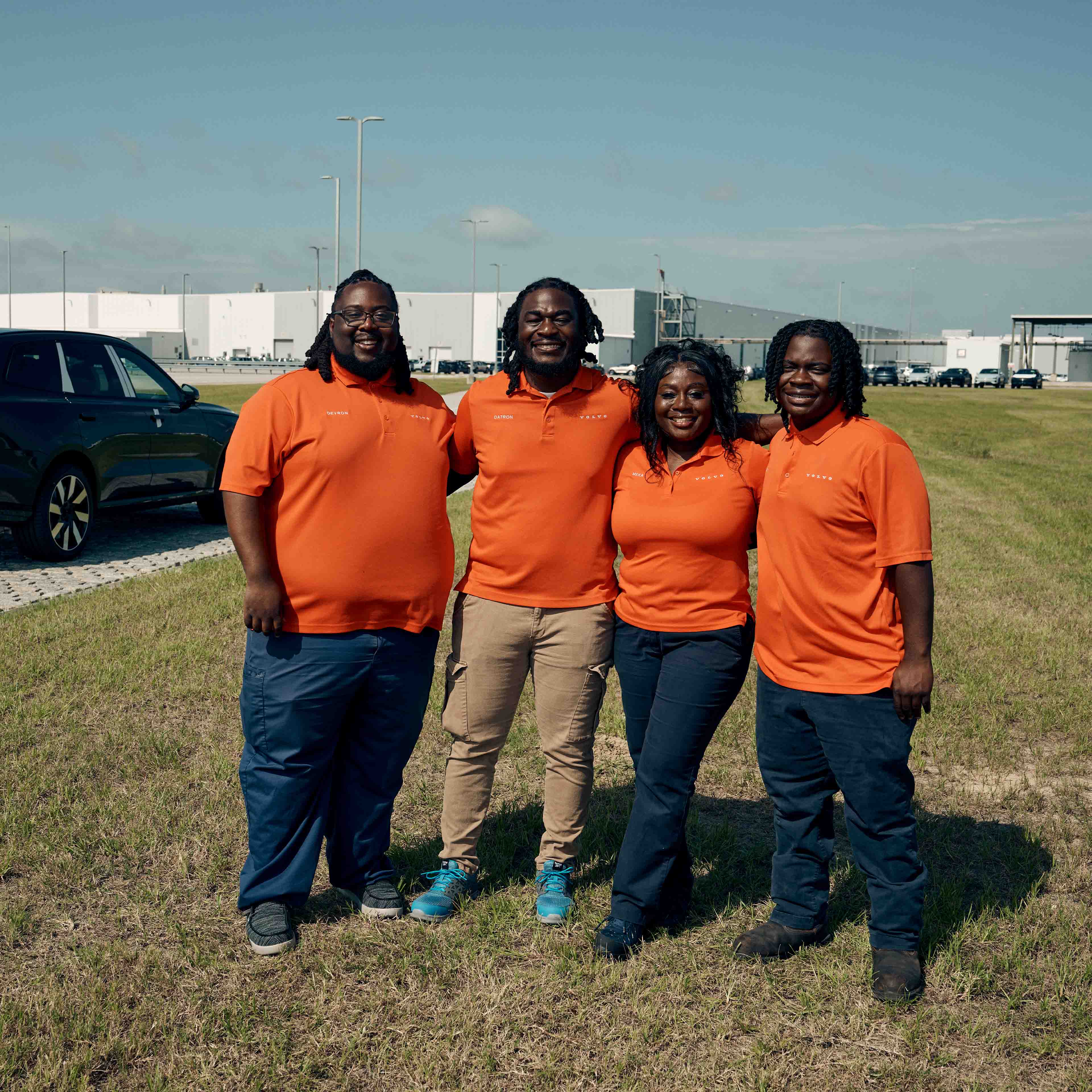 People standing at Volvo Cars Factory