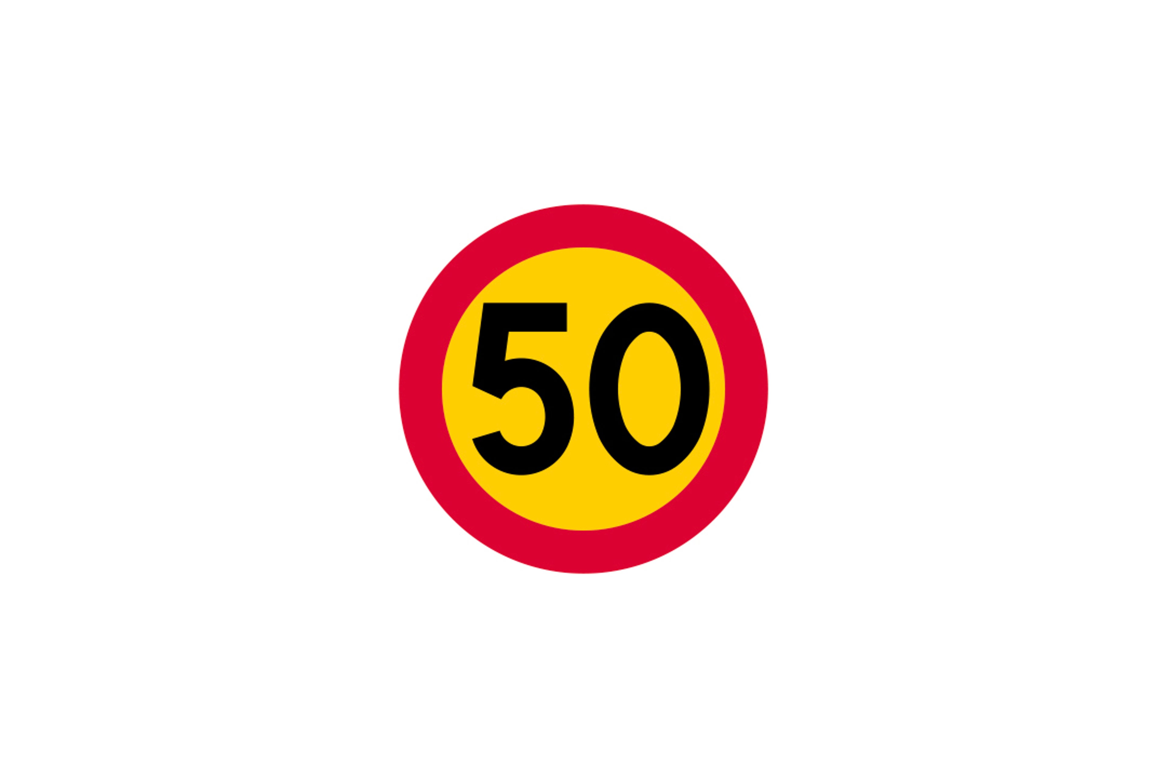 50 speed sign