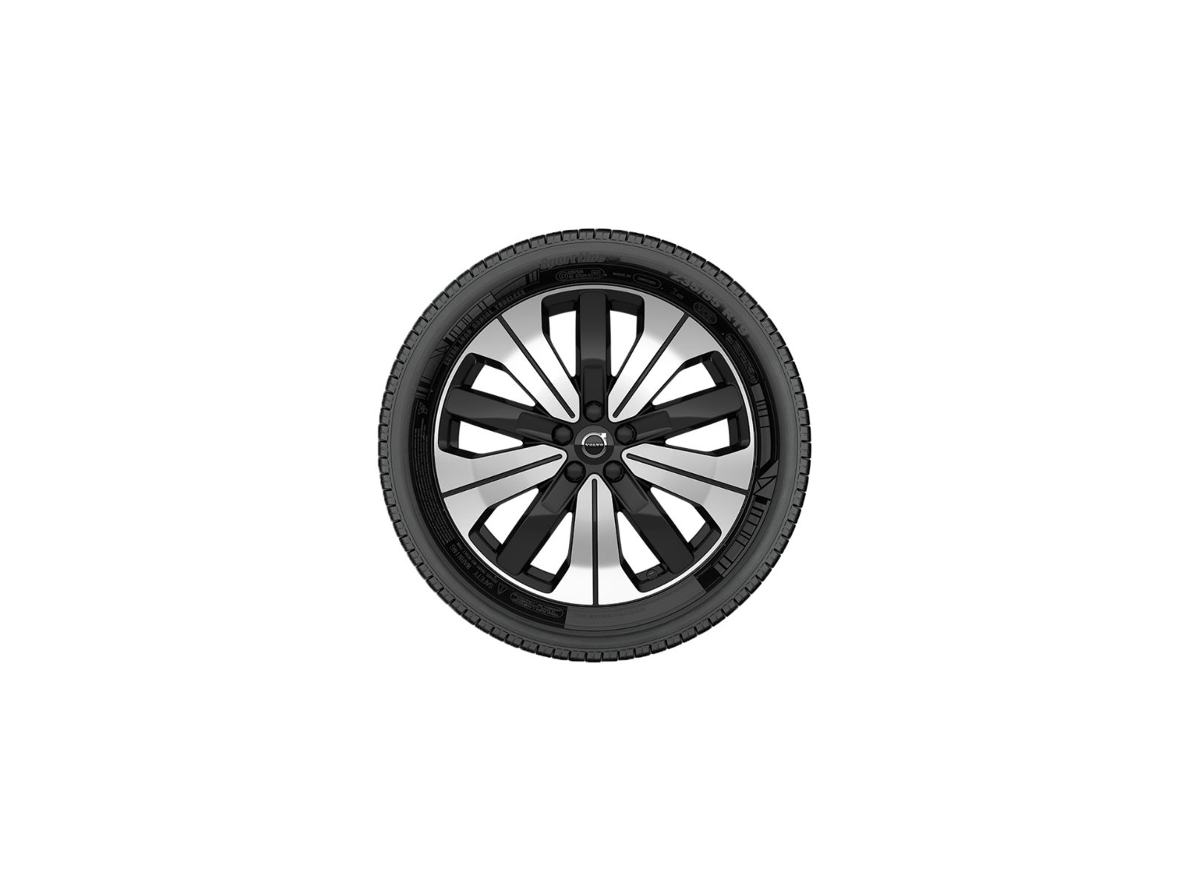 Winterrad 19"-5-Doppelspeichen-Design Diamantschnitt/Schwarz Felge und Reifen