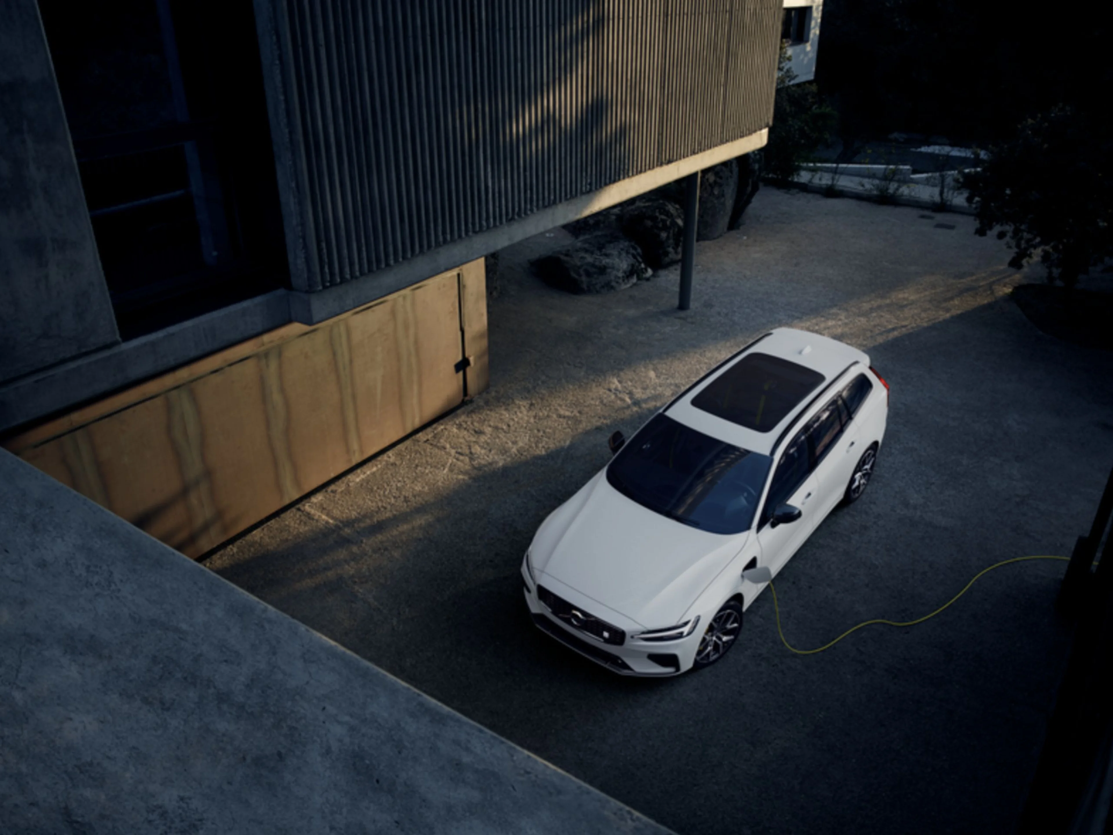 Volvo wit bovenaanzicht
