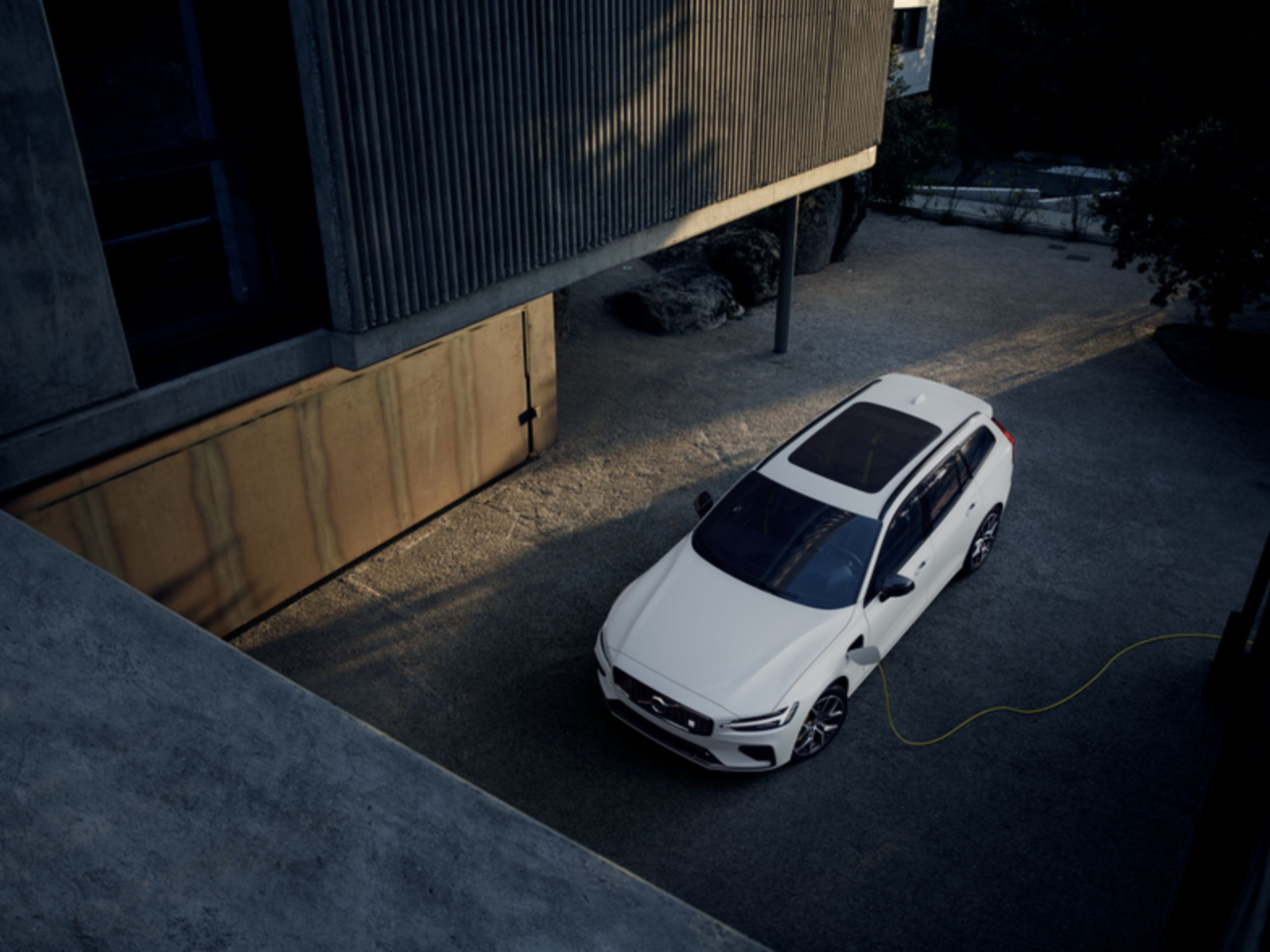 Volvo wit bovenaanzicht