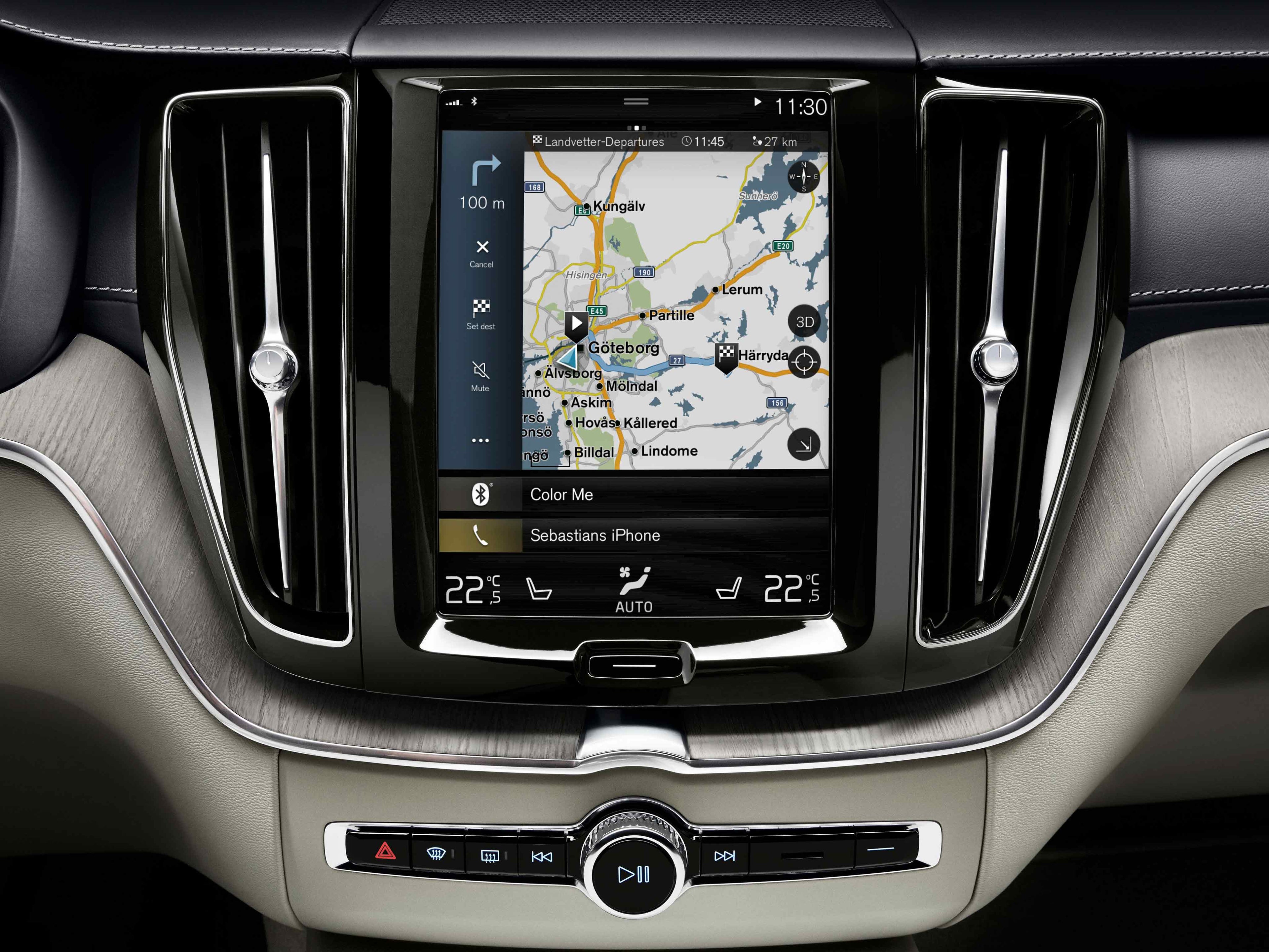 Volvon 12,3″ kojelaudan keskinäyttö.