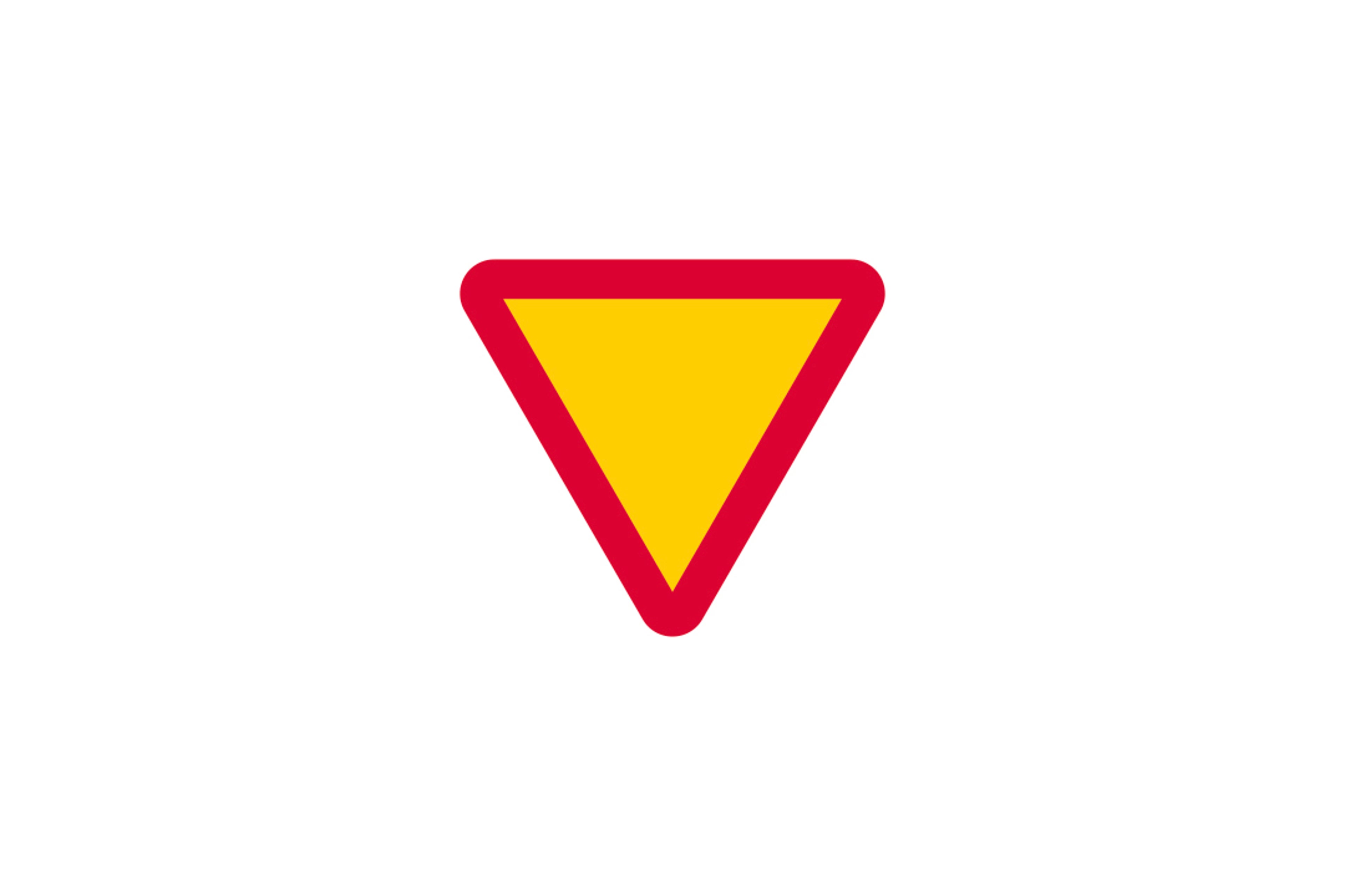 Yellow yield triangle