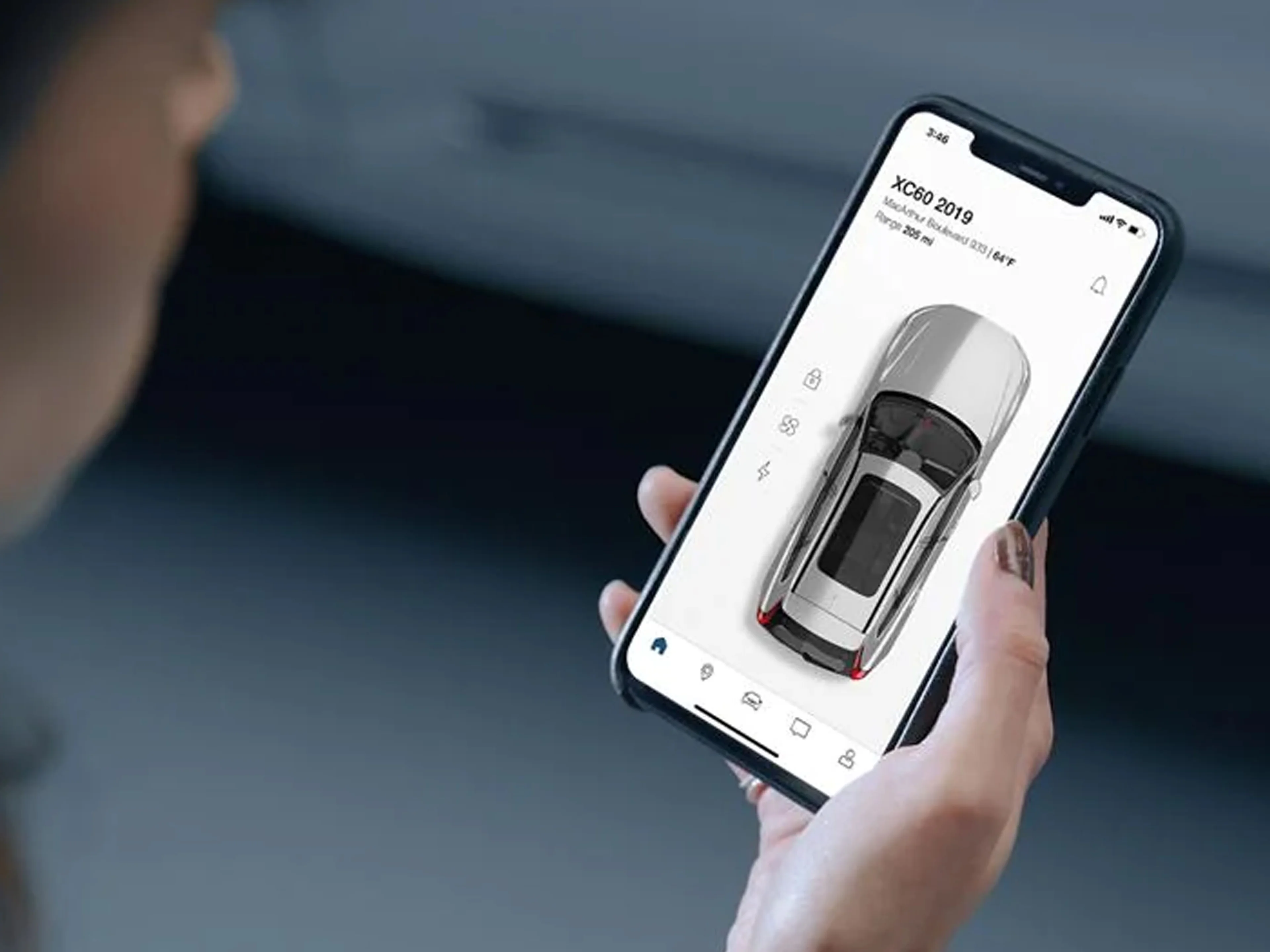 Volvo cars app on phone