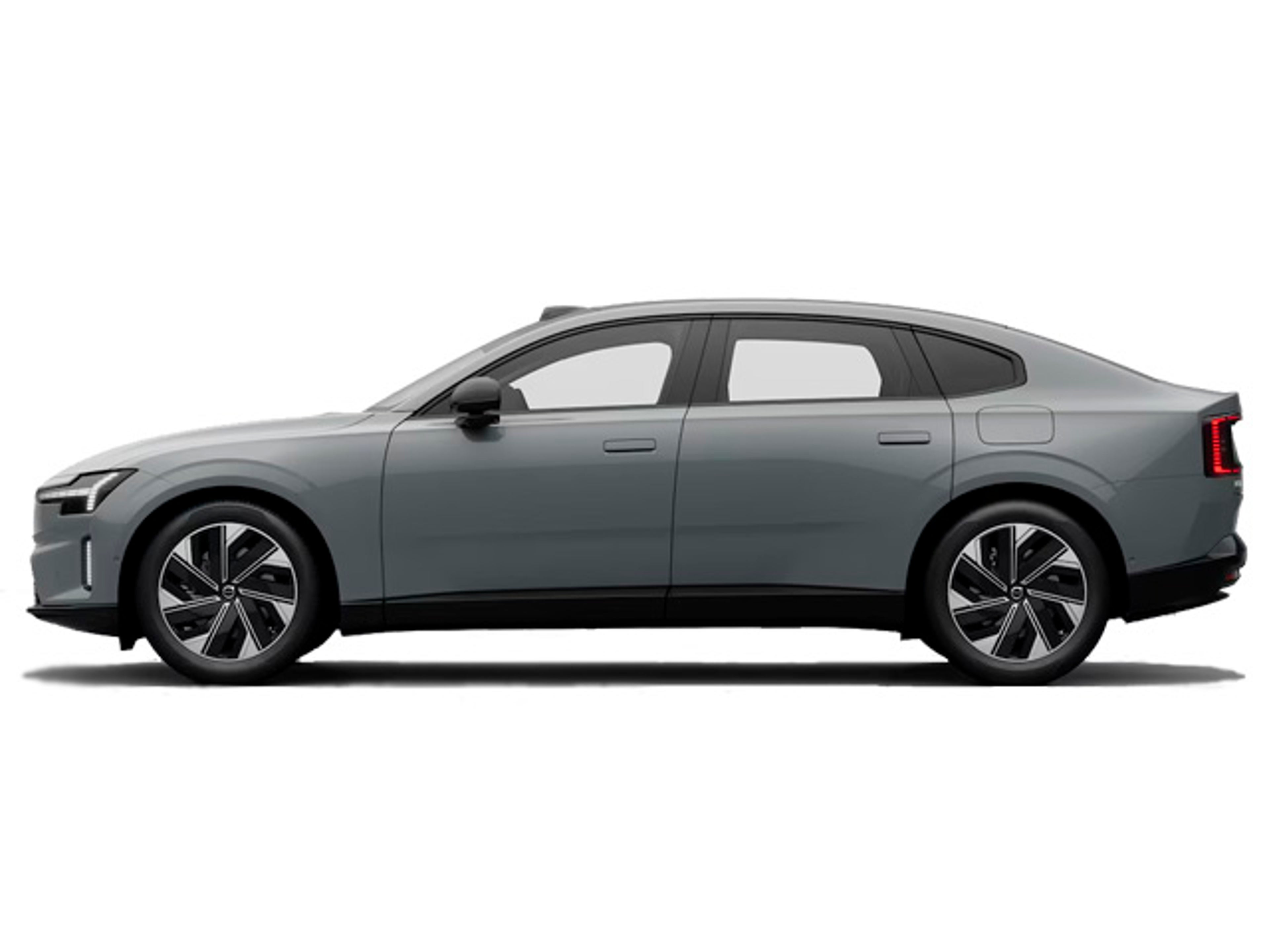 Volvo ES90 eléctrico vista lateral color gris