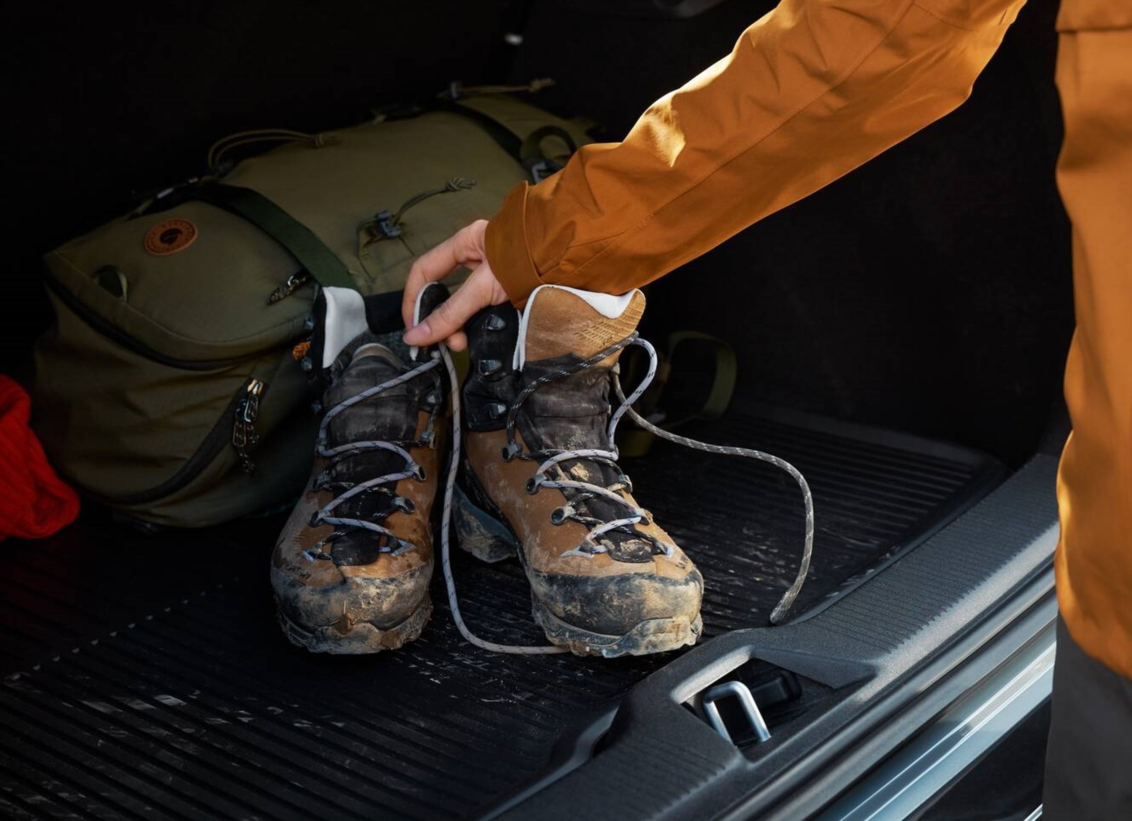 Vändbar lastrumsmatta i Volvo.