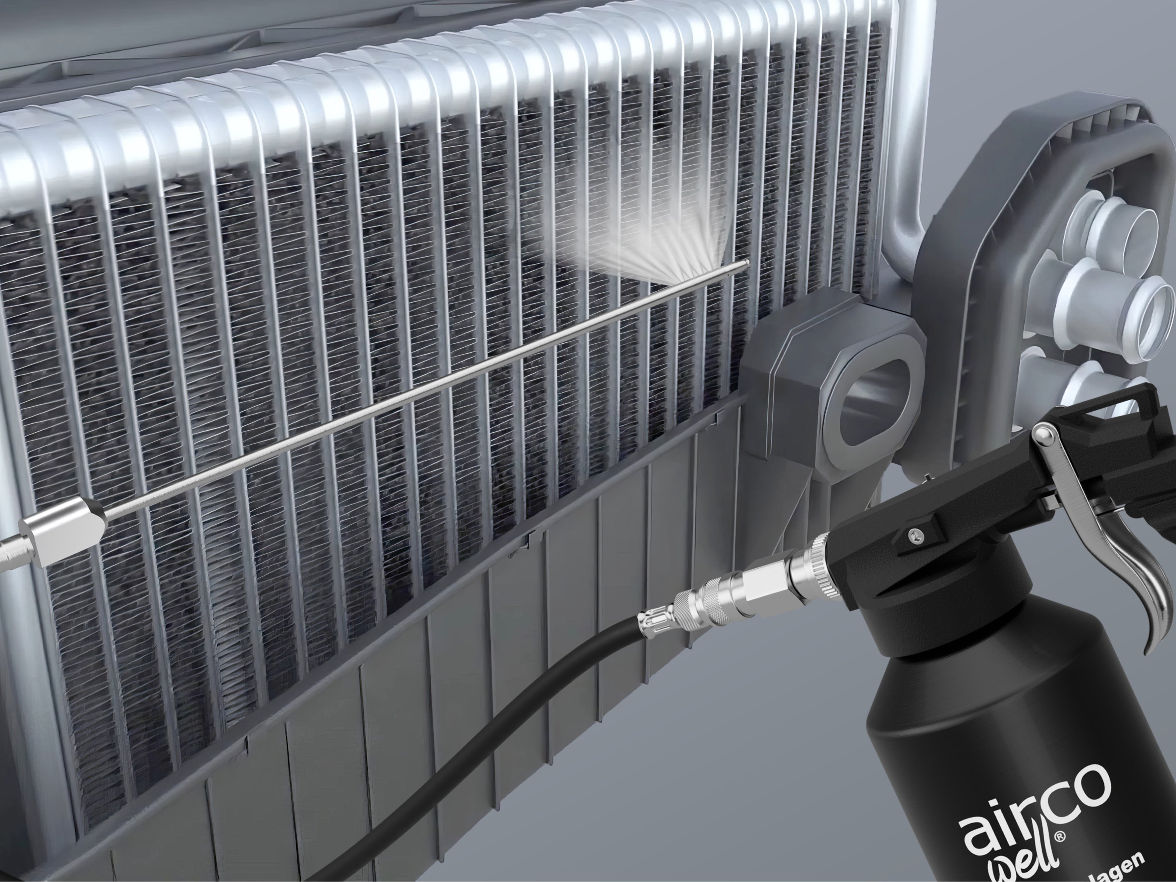 Sprühflasche reinigt Klimaanlage