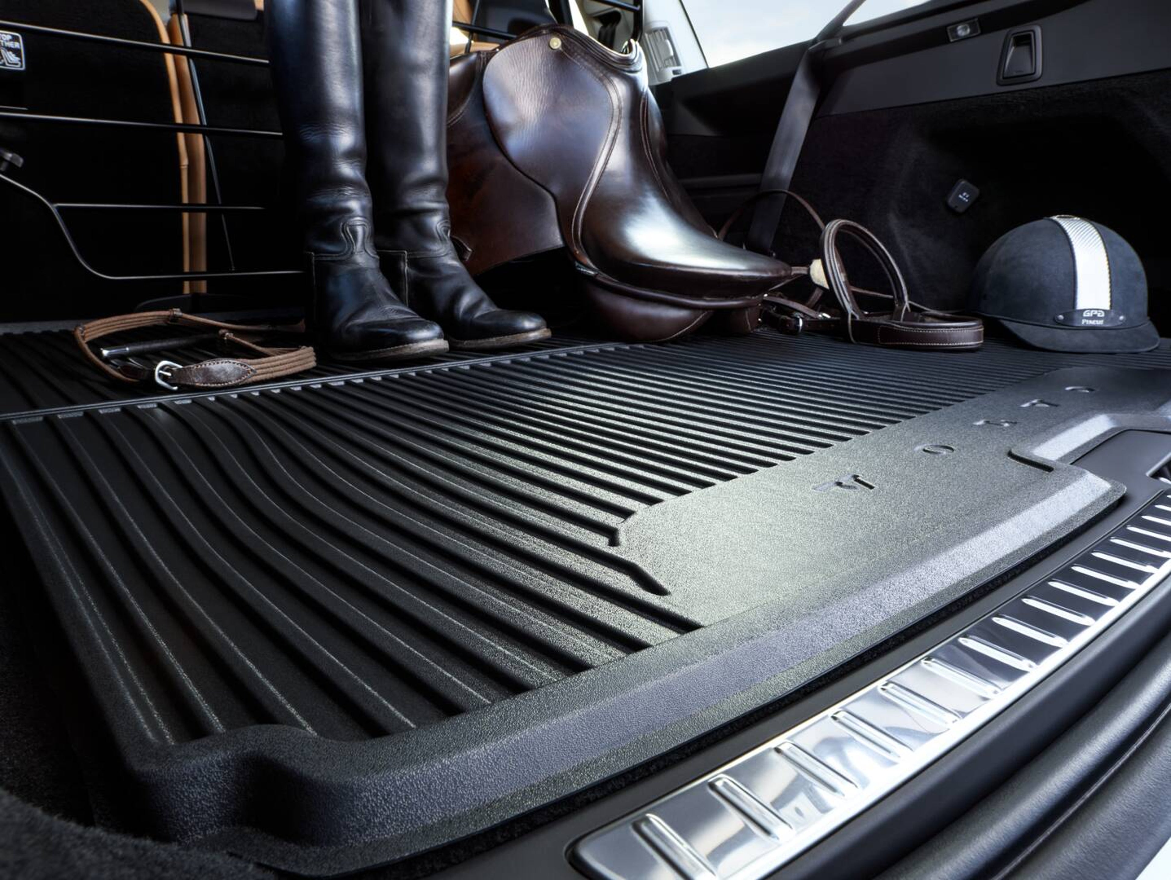 Volvo black ridged interior cabin floor mat