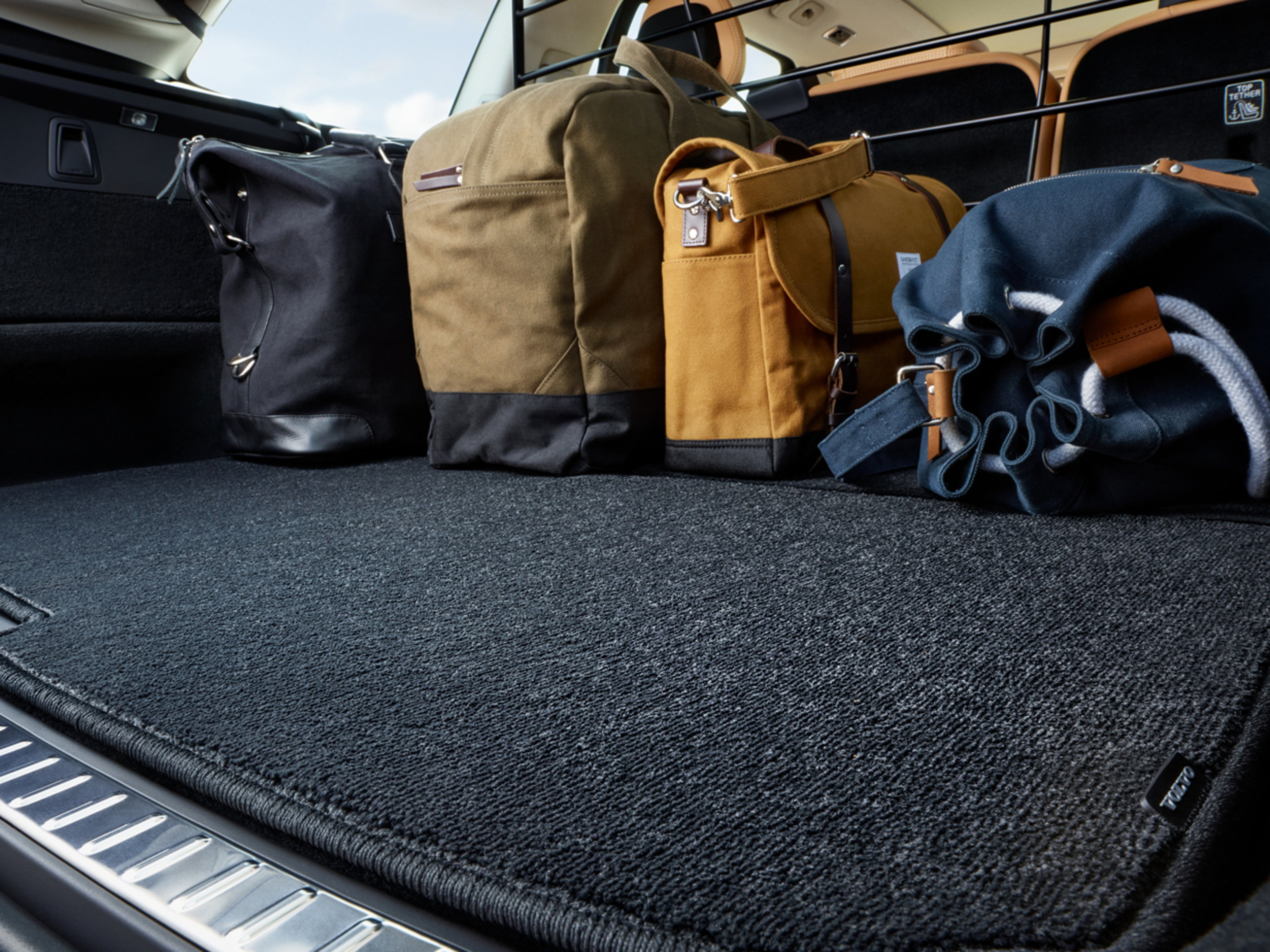 Nærbilde av bagger i bagasjerom