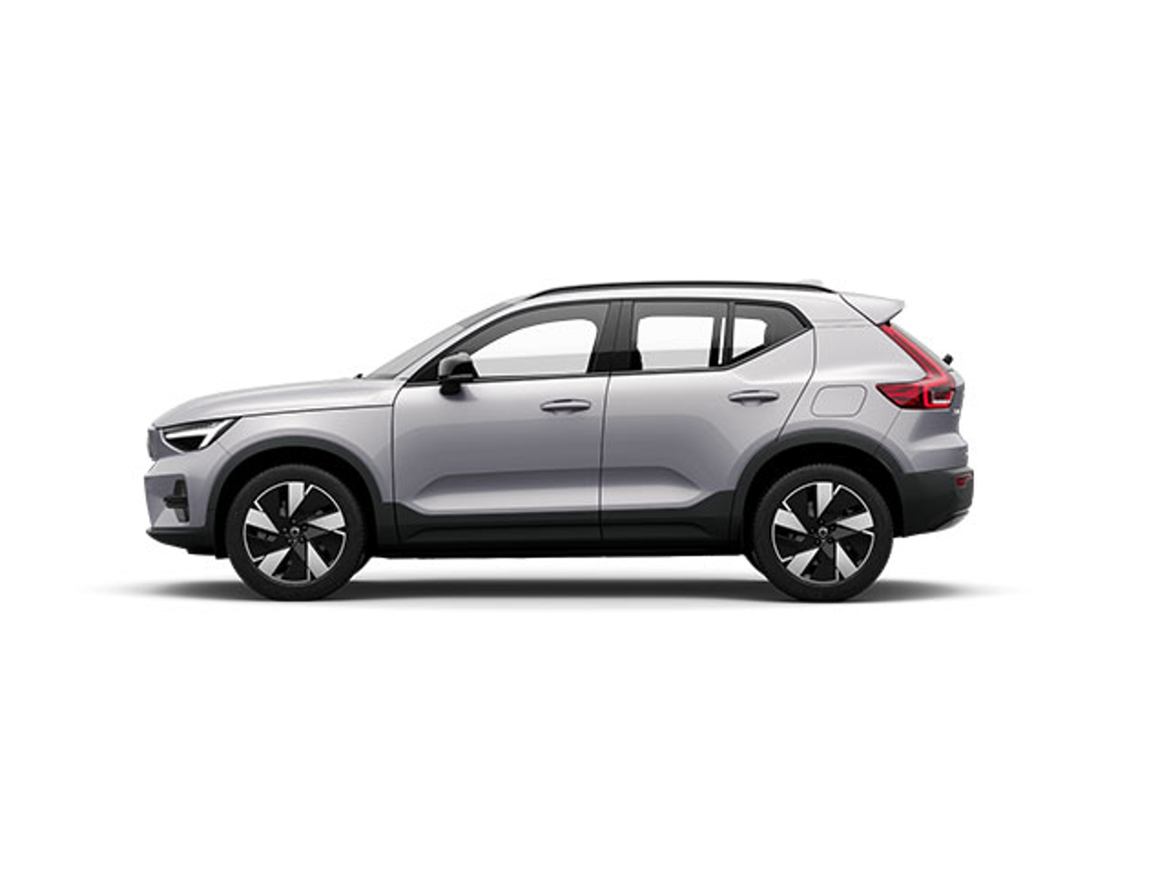 Sølv XC40 sett fra siden