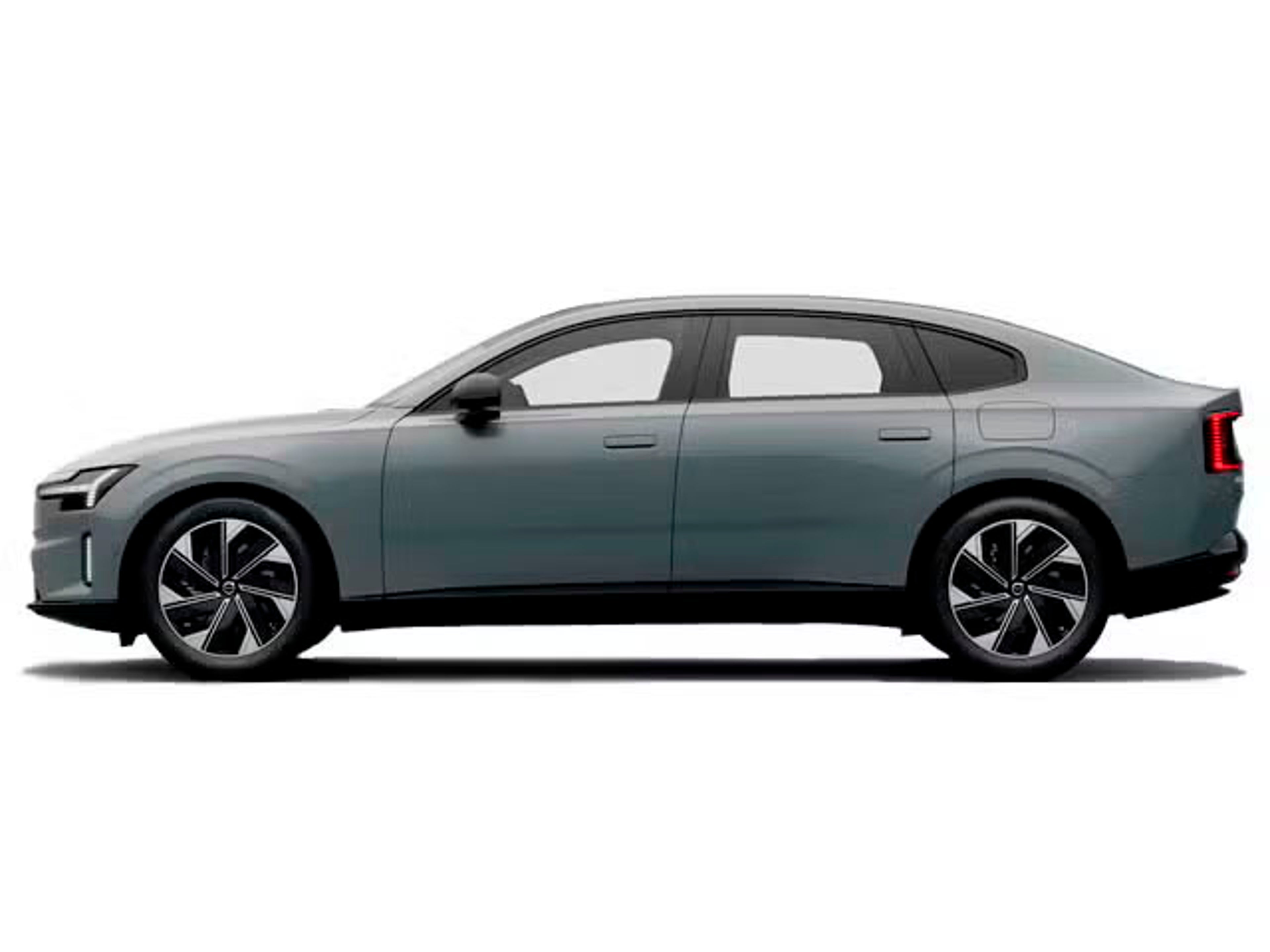 Volvo ES90 vista lateral color gris