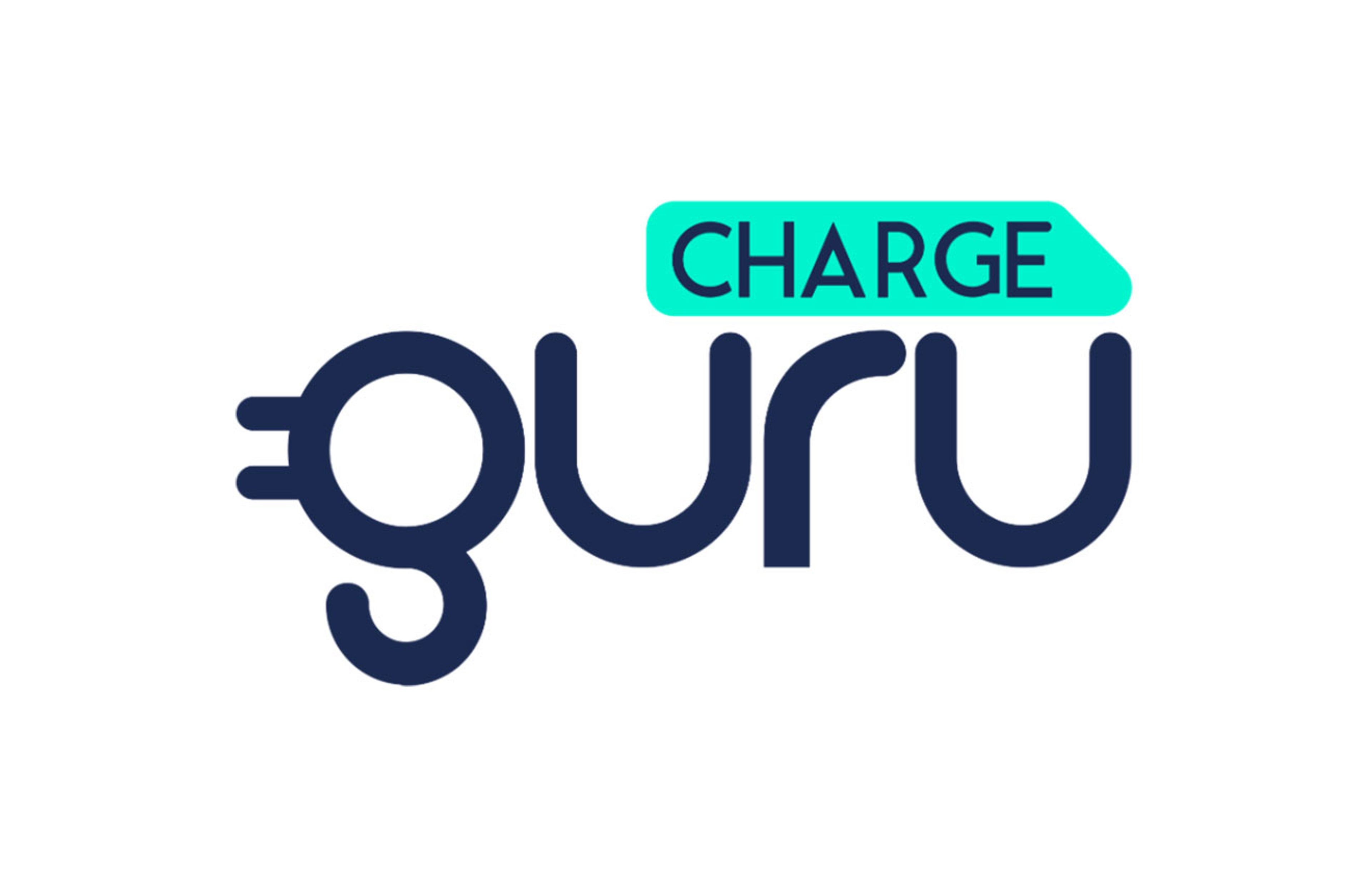 Logo Charge Guru avec texte stylisé et icône de prise électrique