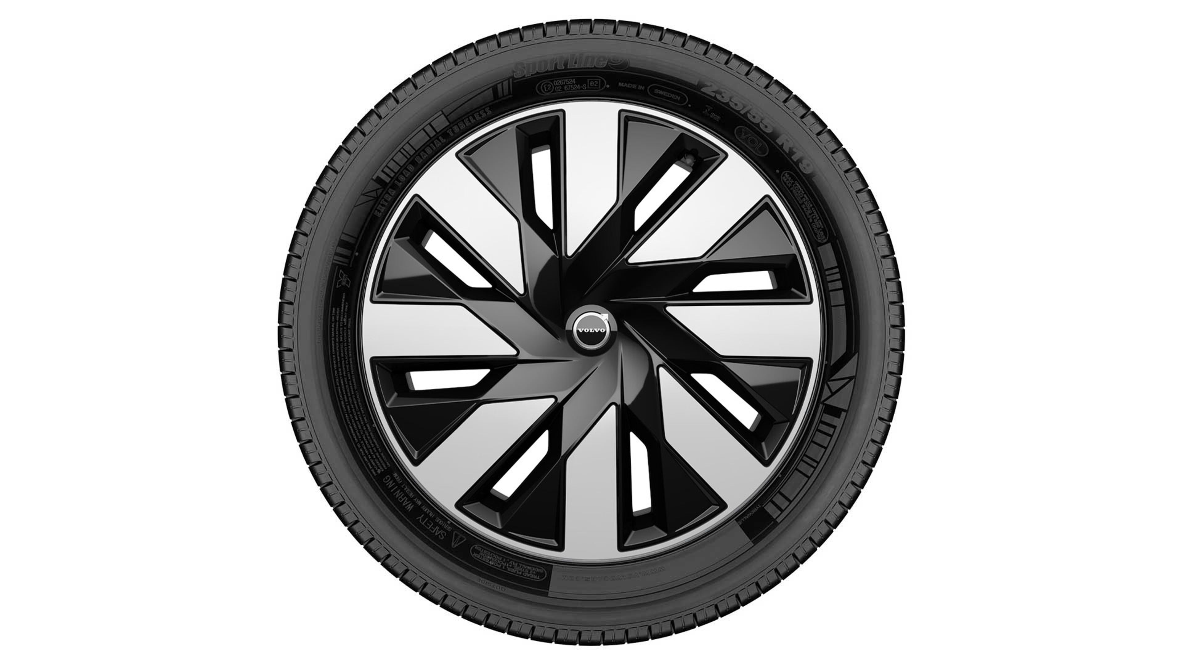 21" 8-Spoke Glossy Black/Matt Graphite Diamond Cut