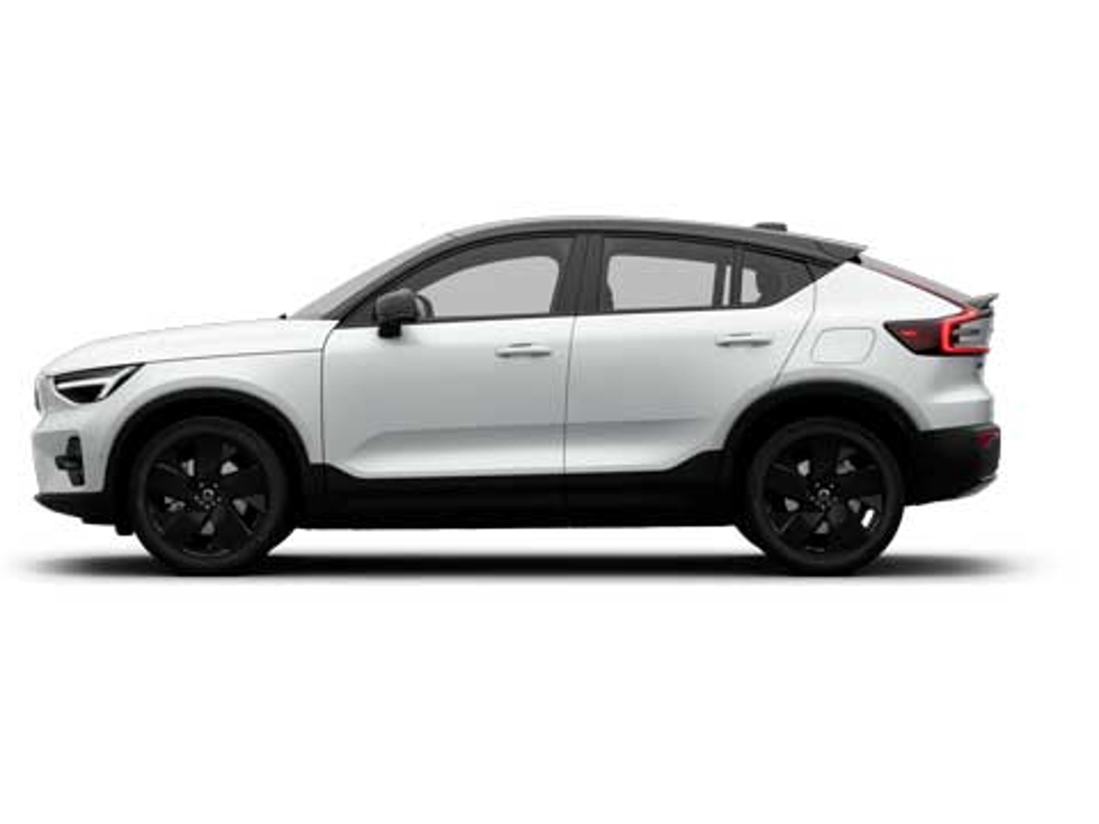 En elegant, hvid kompakt SUV set fra siden med sorte hjul og detaljer. Køretøjet udstråler et moderne, stilfuldt og dynamisk udseende.