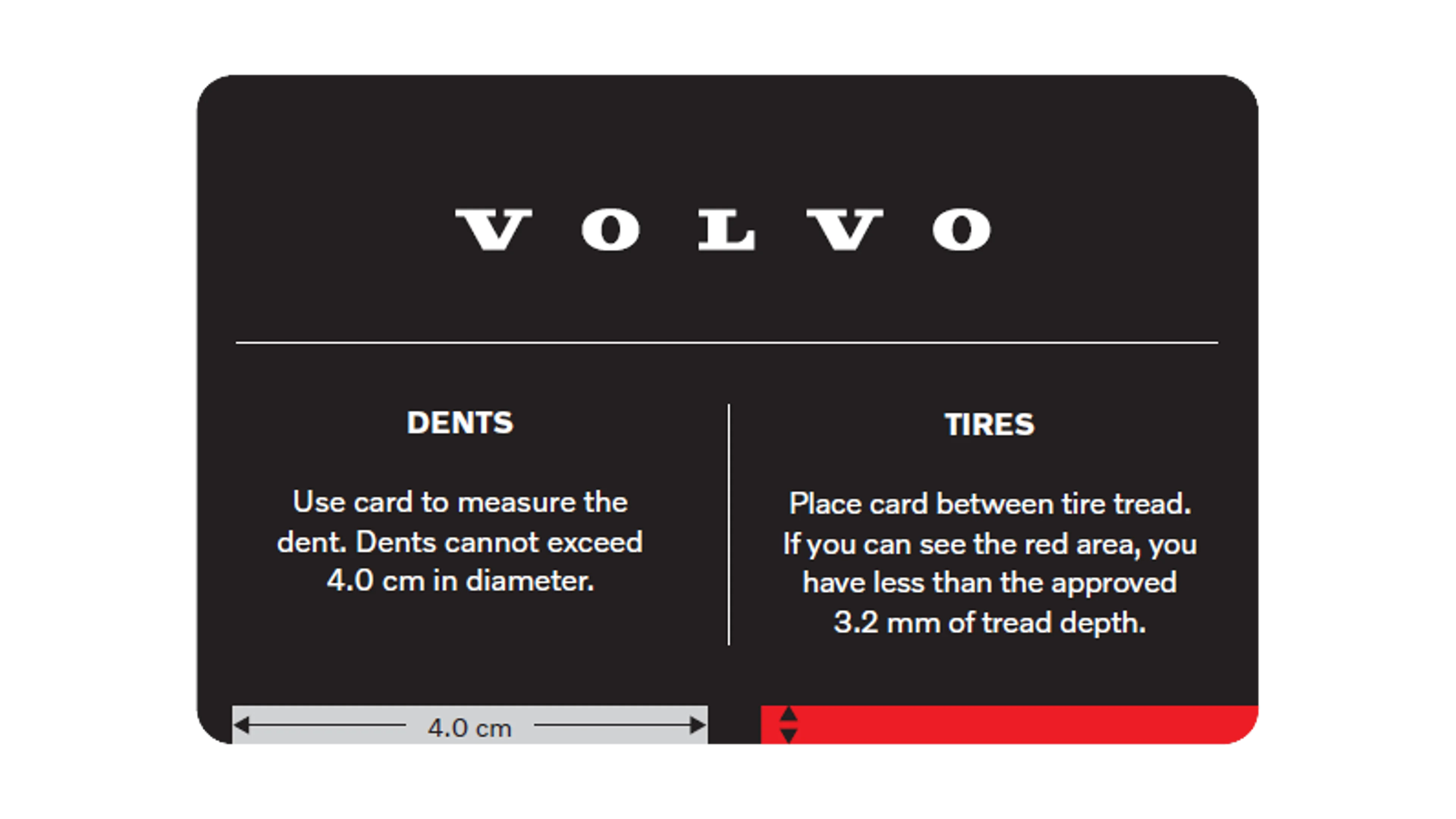 Volvo End of Lease Condition Card