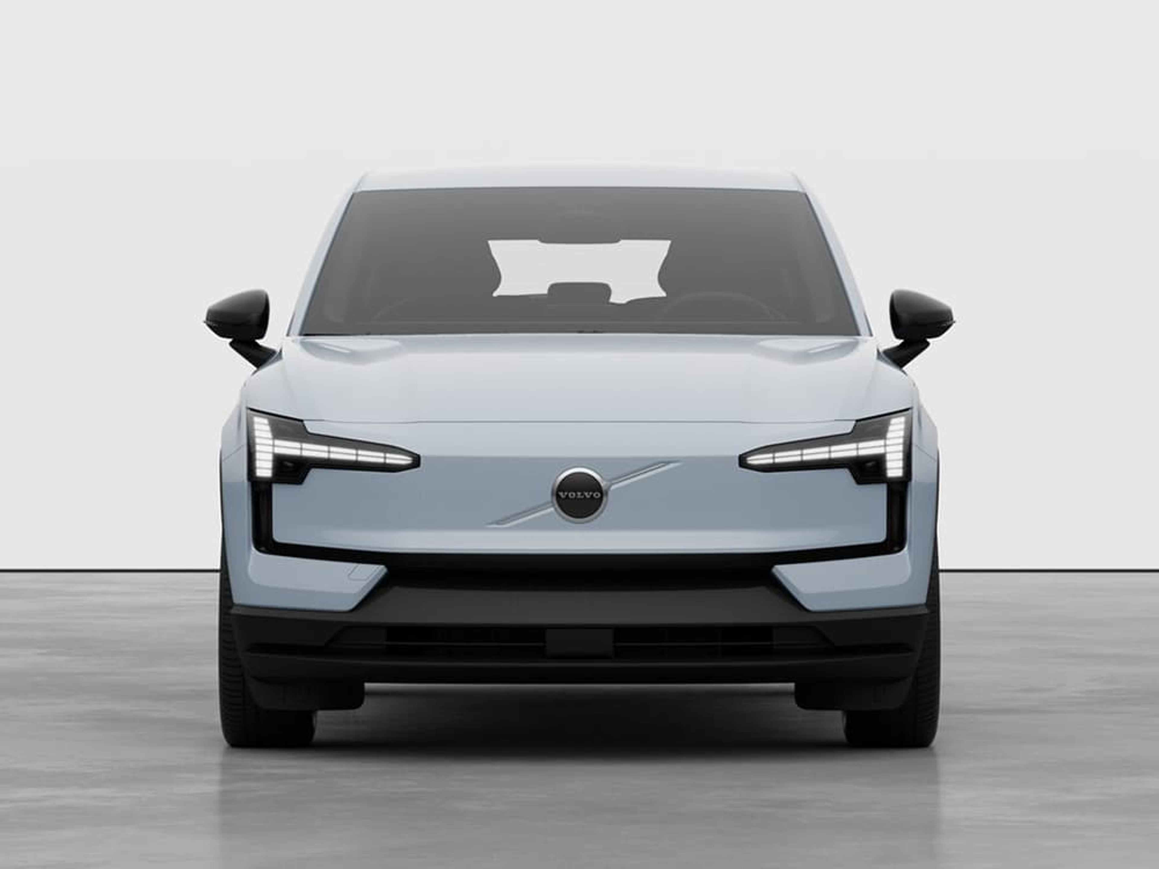 Vue de face de la Volvo EX30 dans un environnement studio.