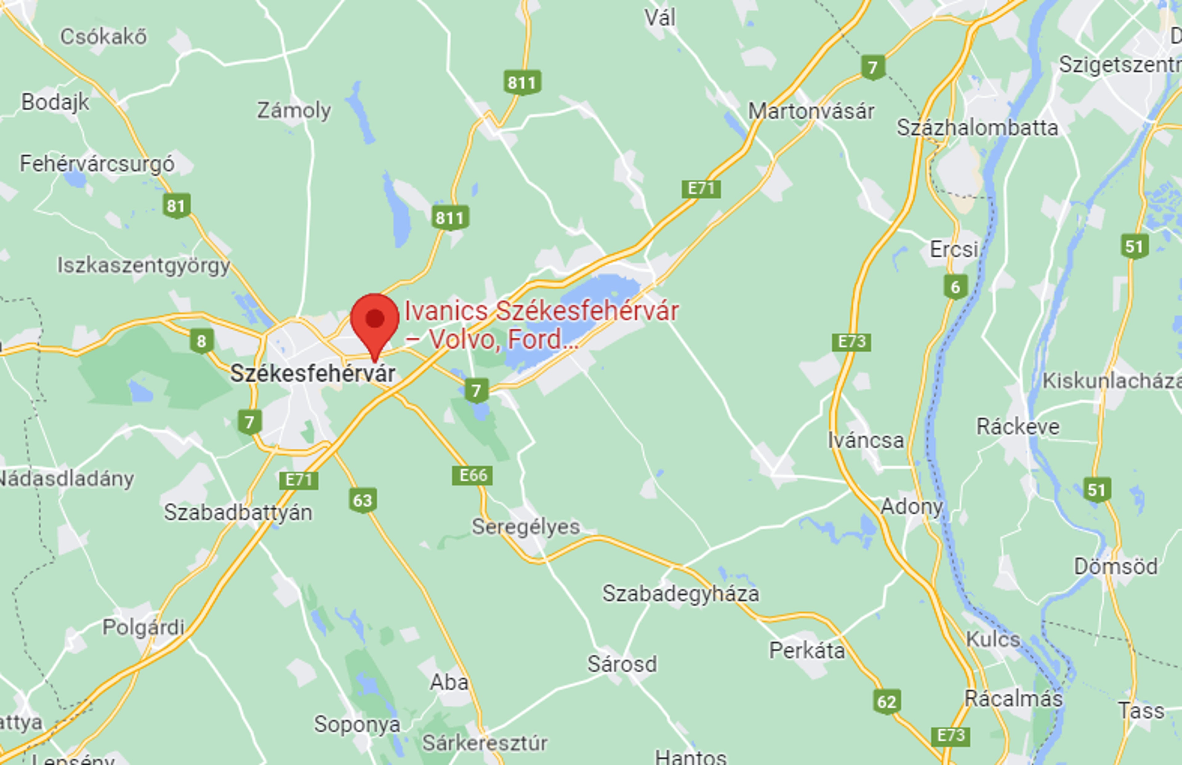 Ivanics Székesfehérvár lokációja térképen