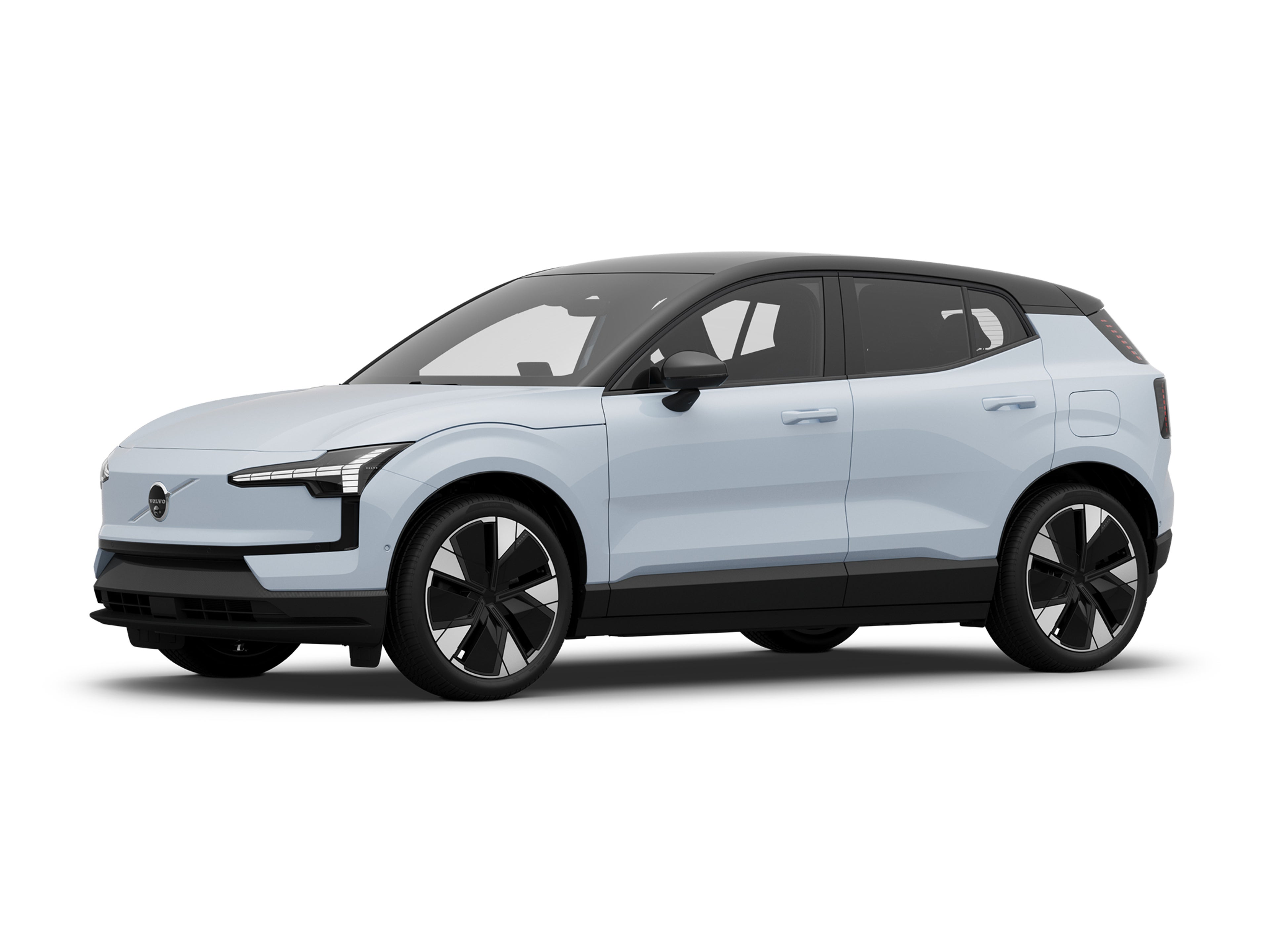 Cloud Blue -värinen Volvo EX30 täyssähköauto.