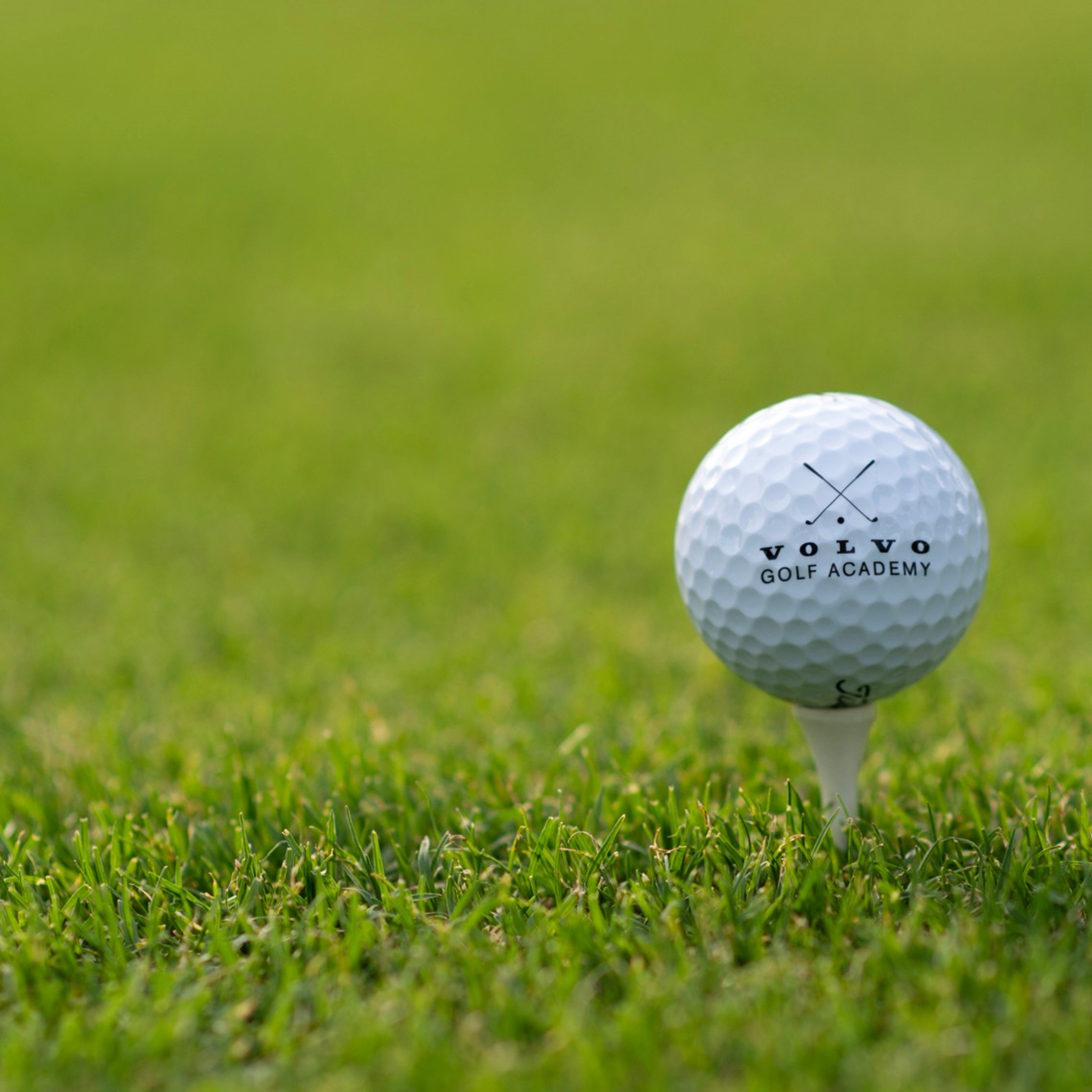 Golfball mit Kooperationslogo Volvo X Robinson