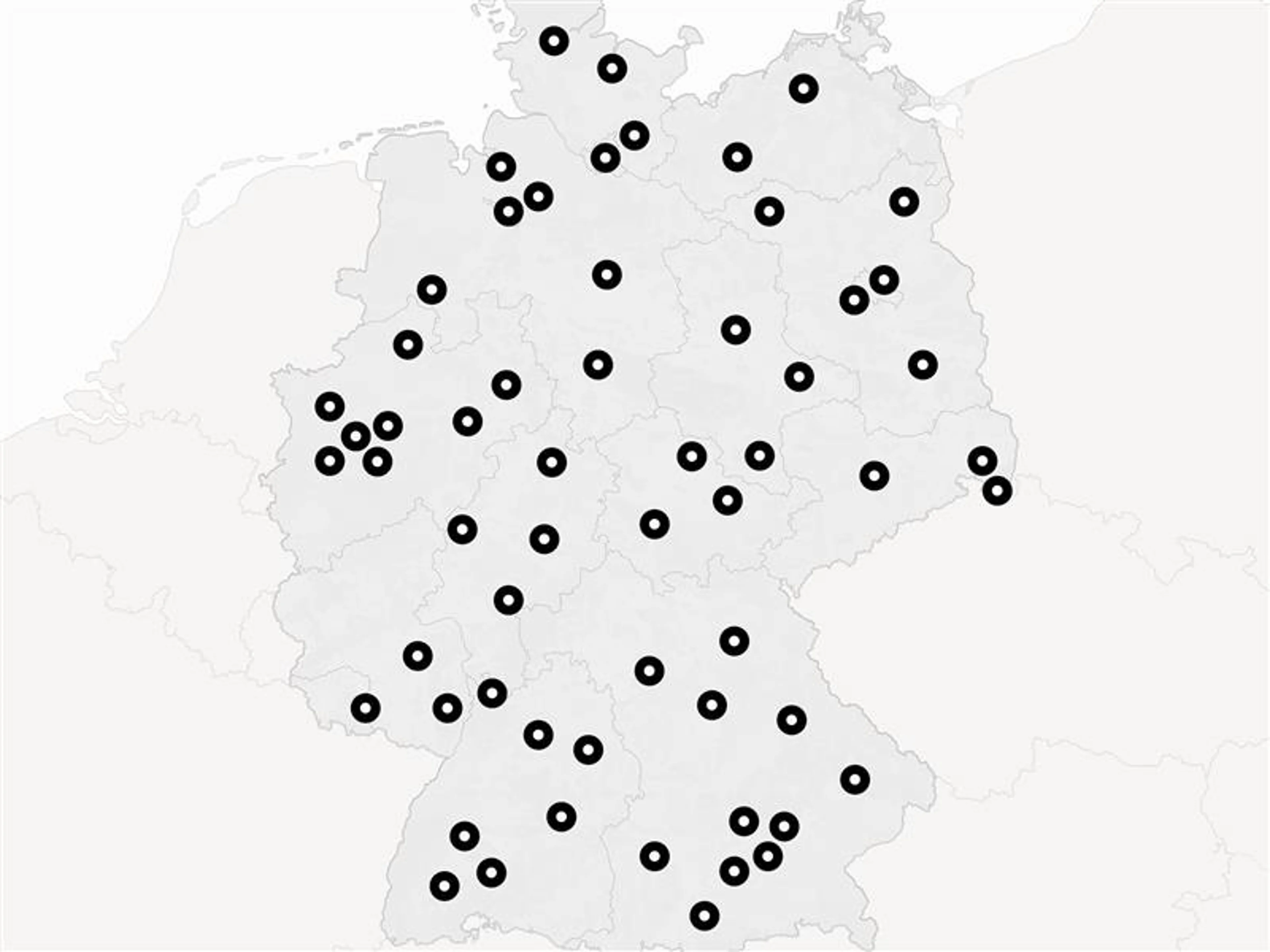 Deutschlandkarte mit den Volvo Händlern