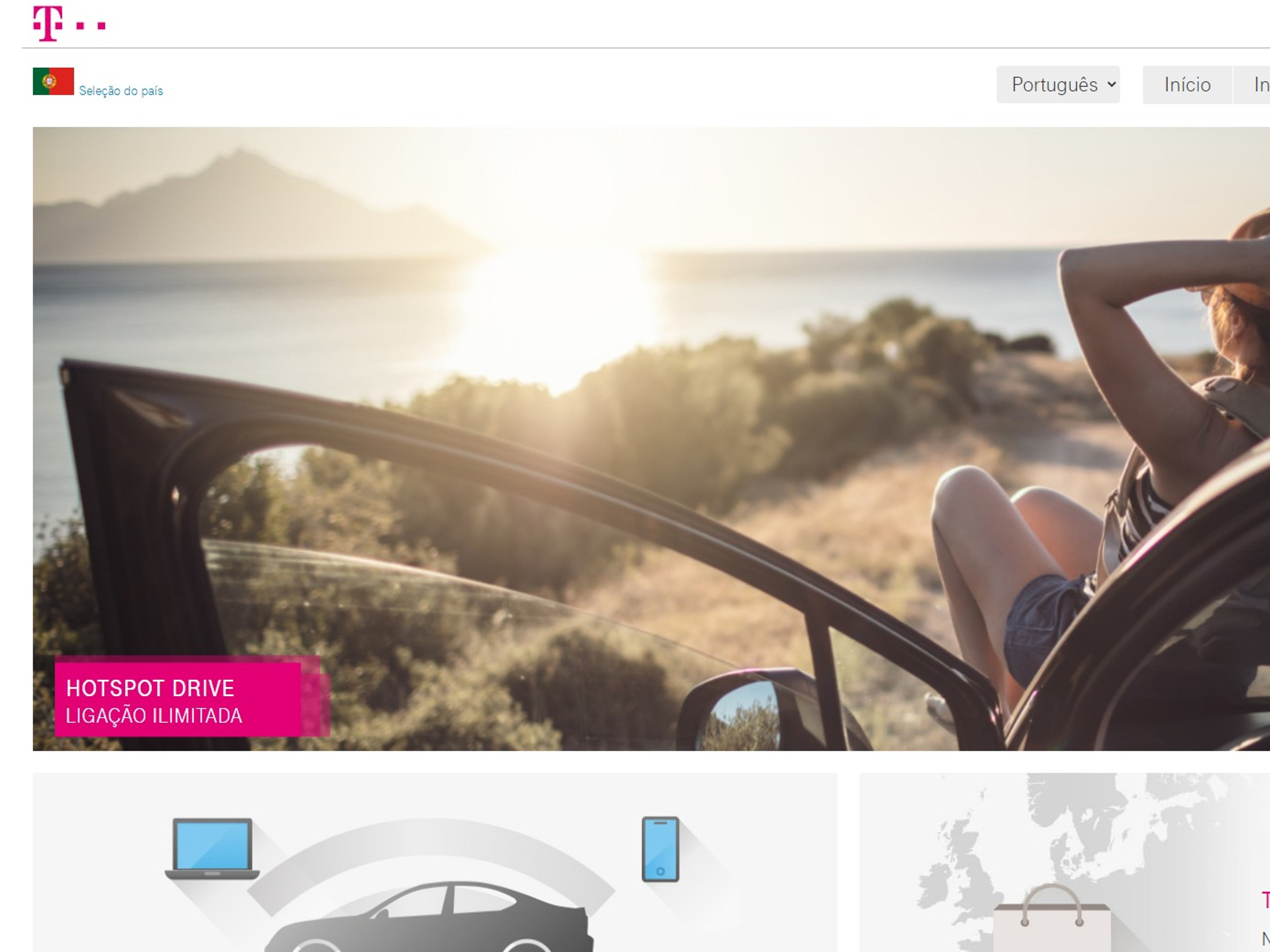 Tela de computador aberta na página do hotspot drive