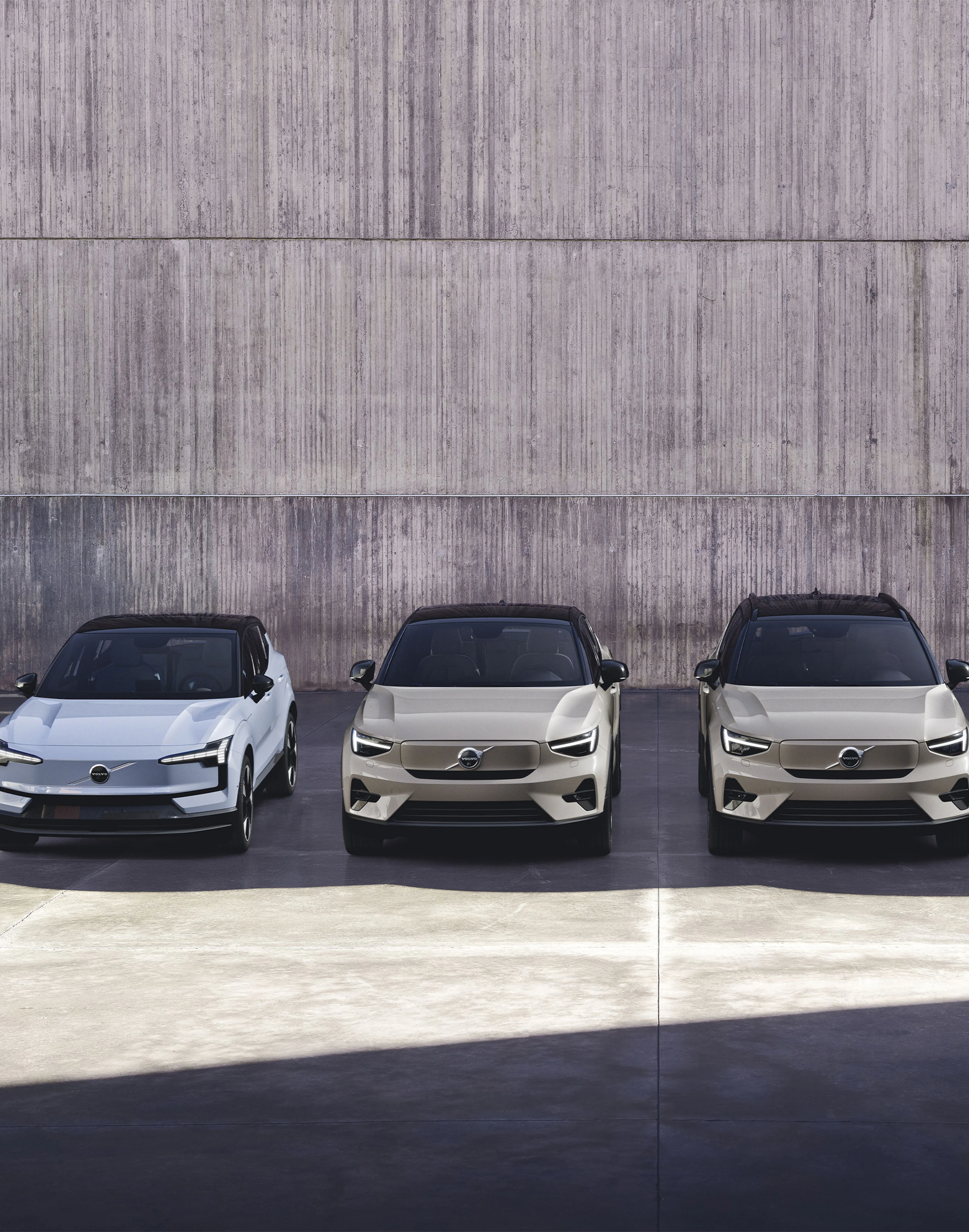 Volvo's naast elkaar
