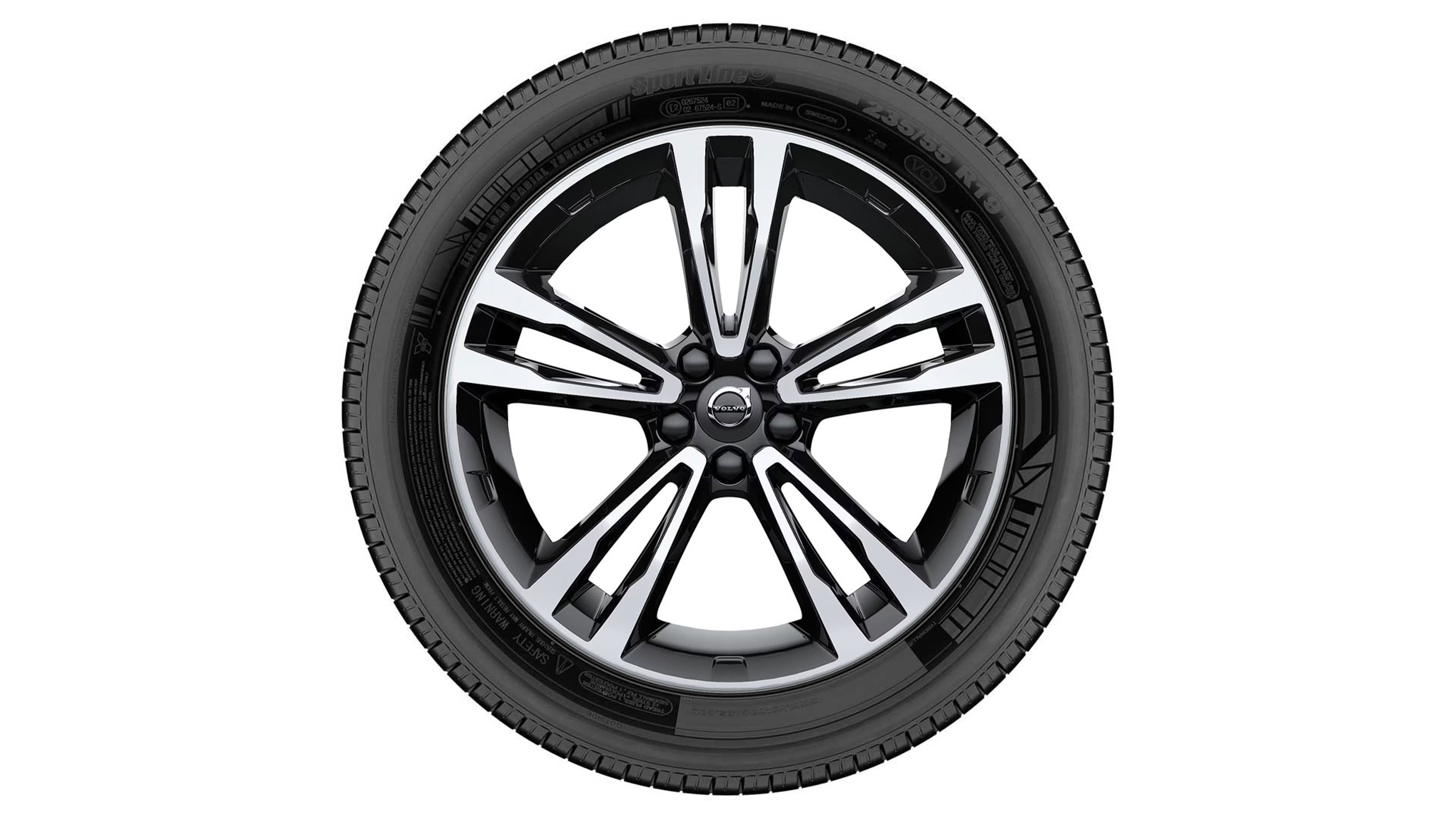 19" 5-Double Spoke Black Diamond Cut