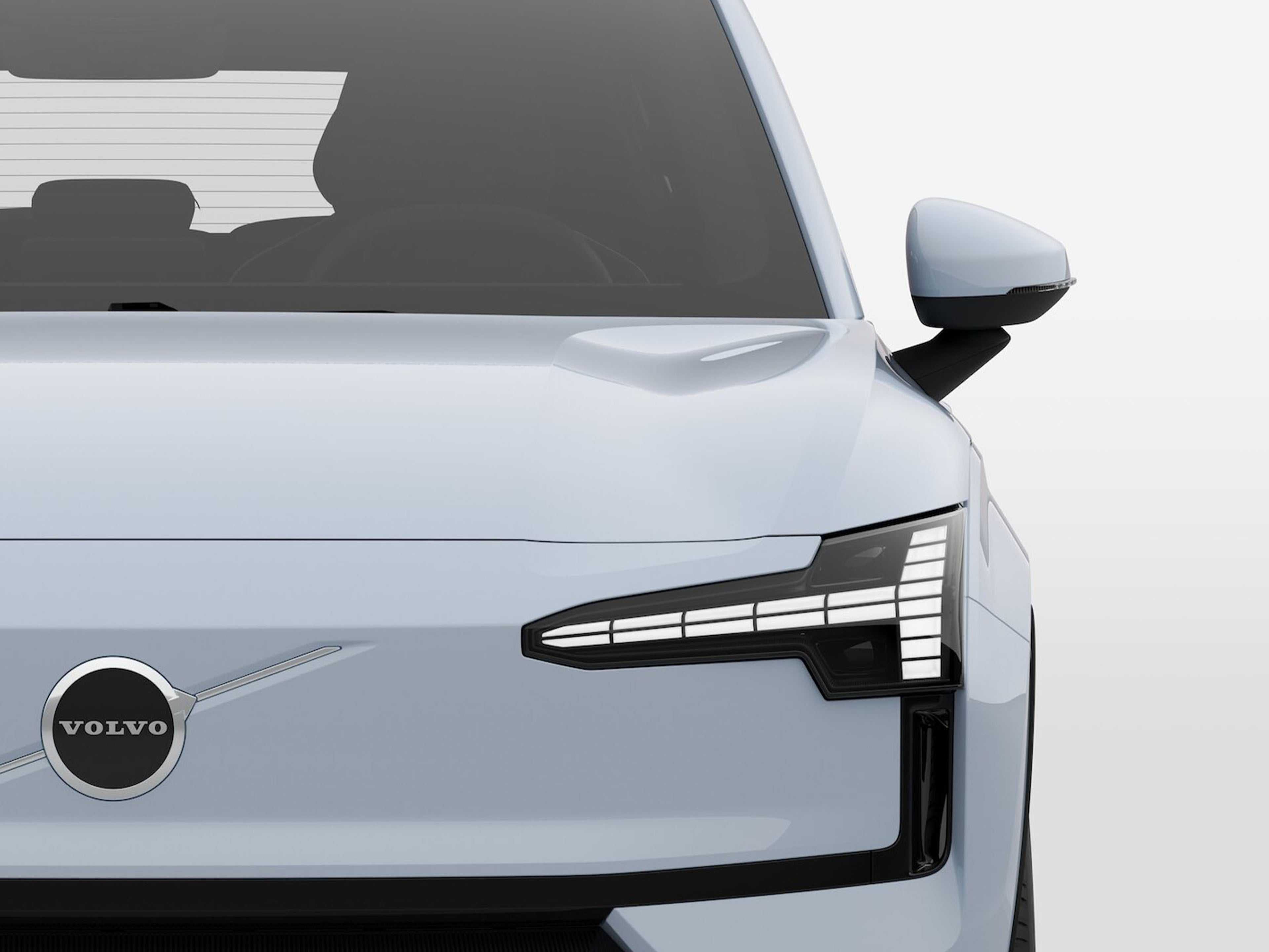 Volvo EX30 blauw voorkant