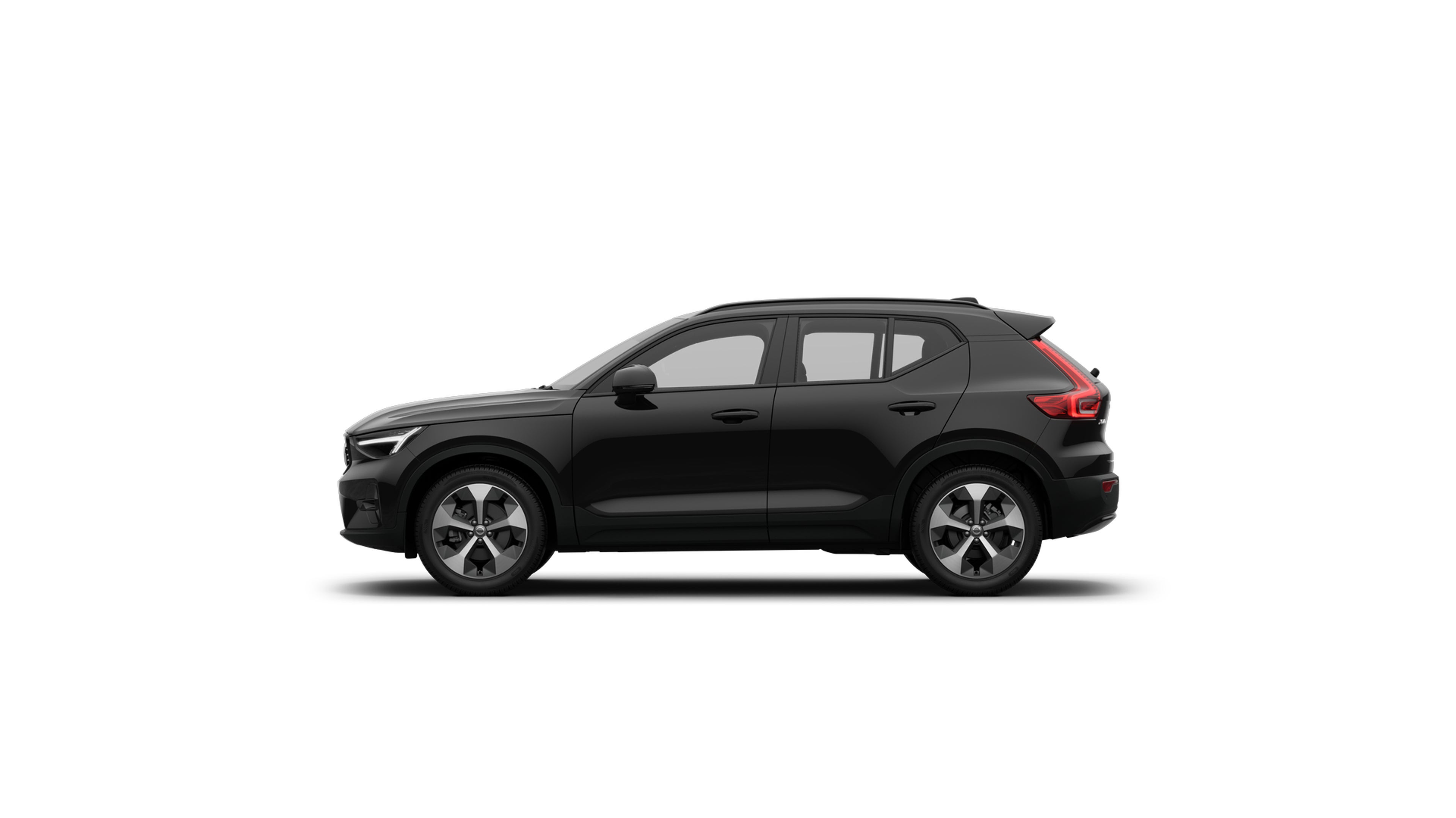 A side profile image of the Volvo XC40 mild-hybrid in black.