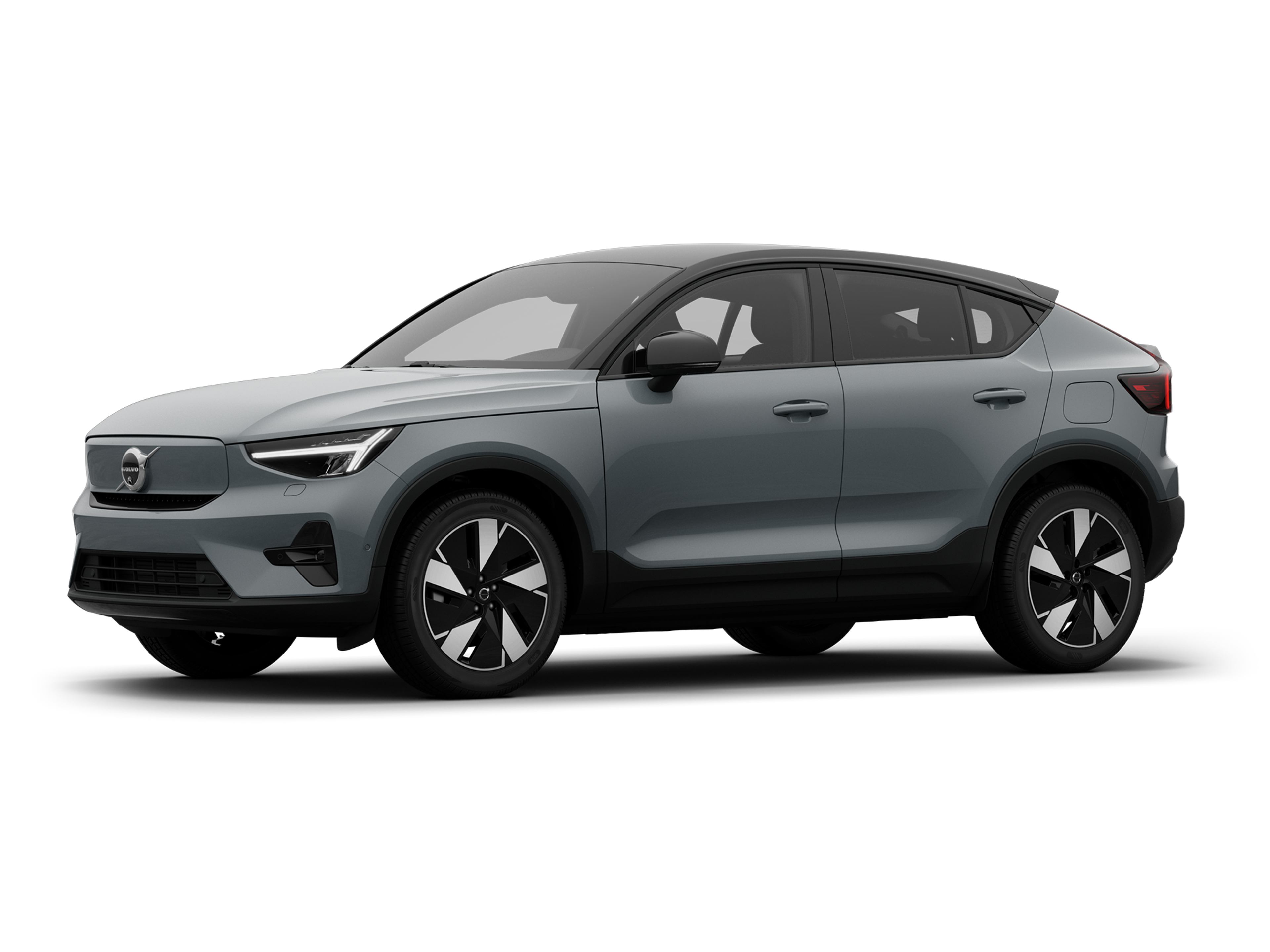 Vapour grey -värinen Volvo EC40 täyssähköauto.