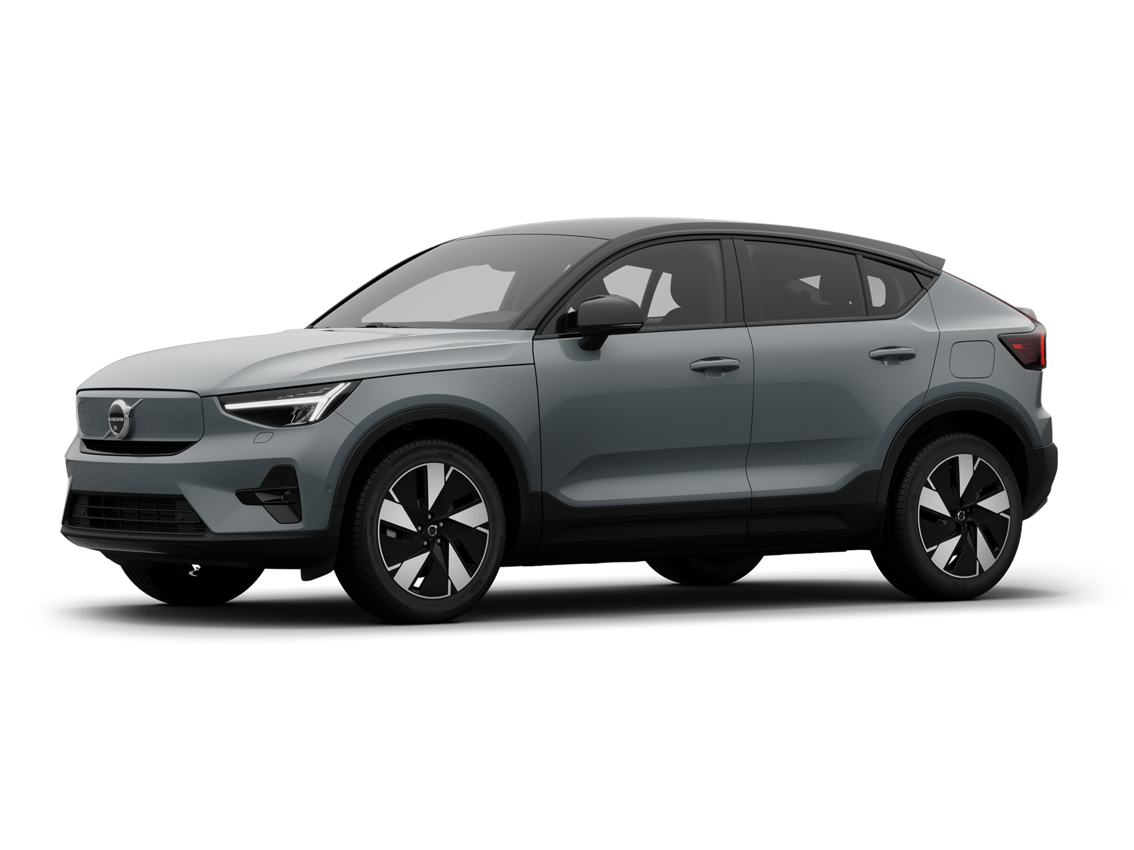 Vapour grey -värinen Volvo EC40 täyssähköauto.