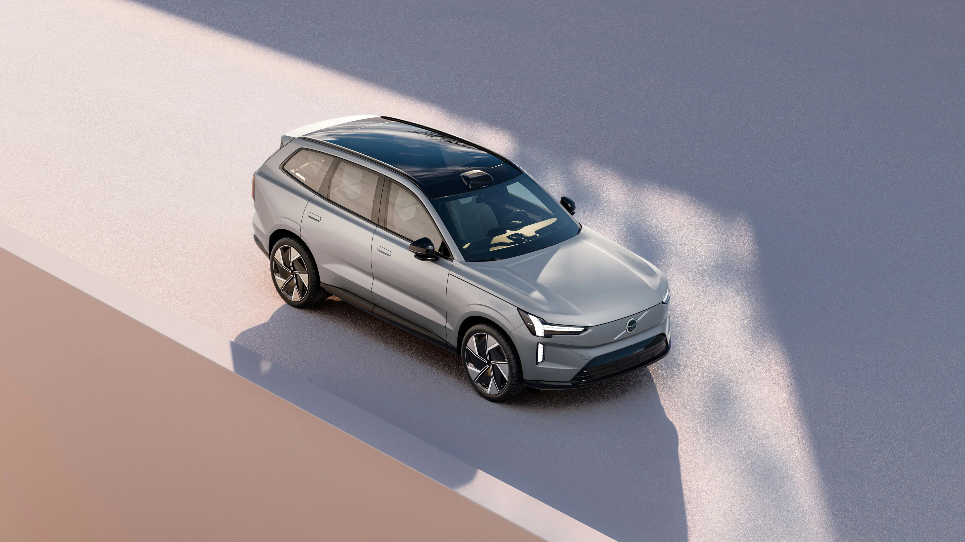 Volvo EX90 gris de dessus