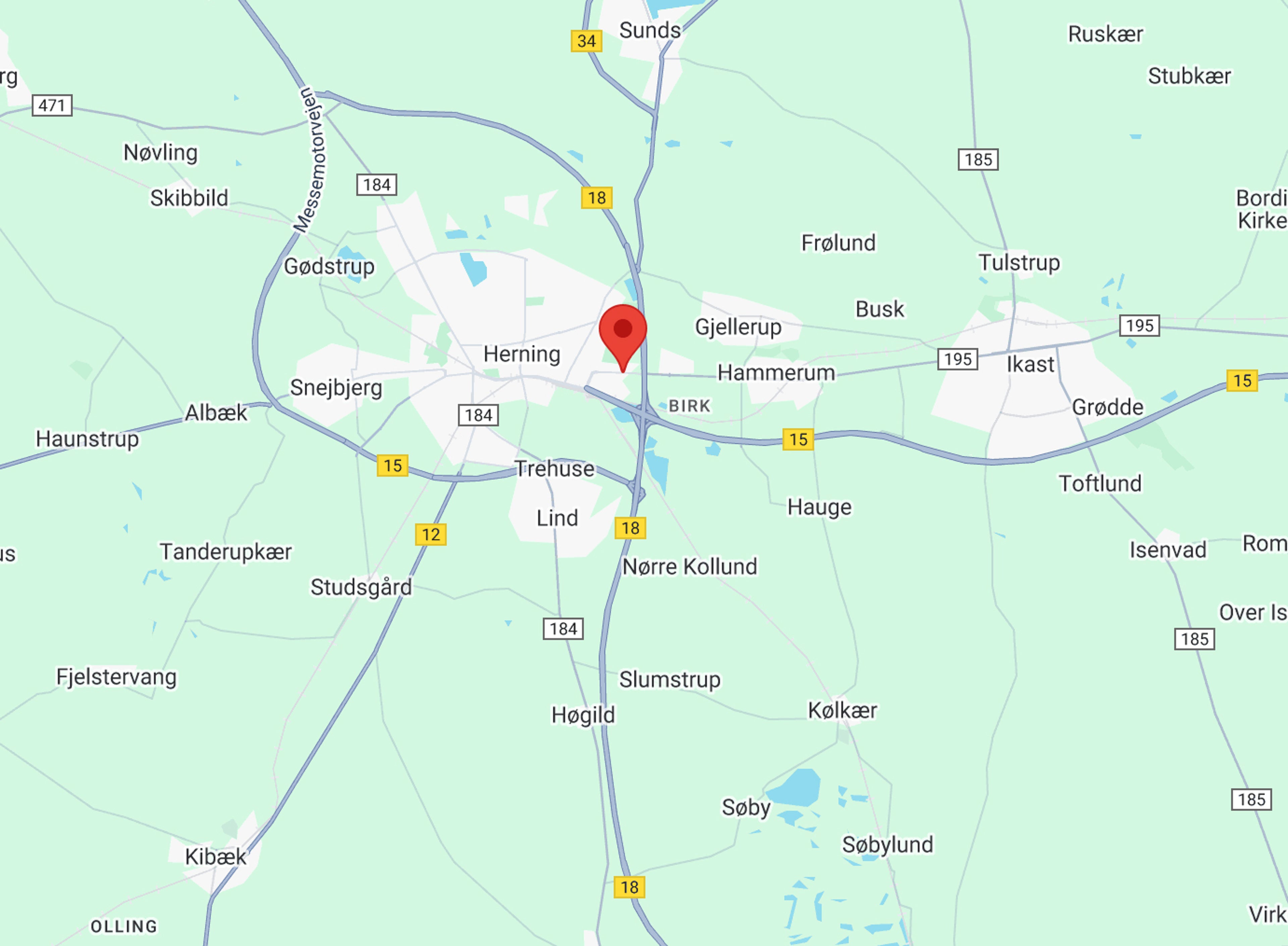 Google maps kort over Herning