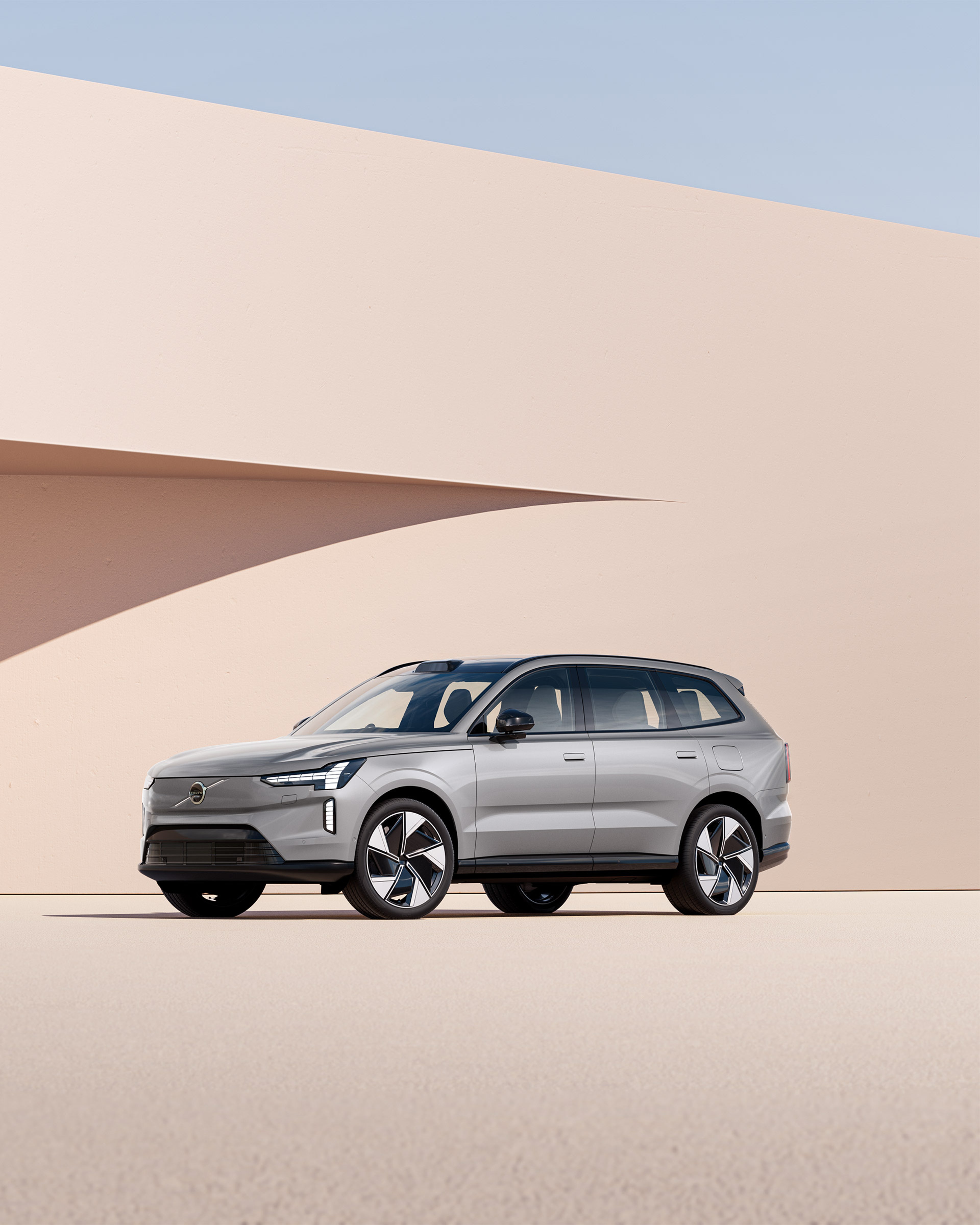 Volvo EX90 gris vu de 3/4