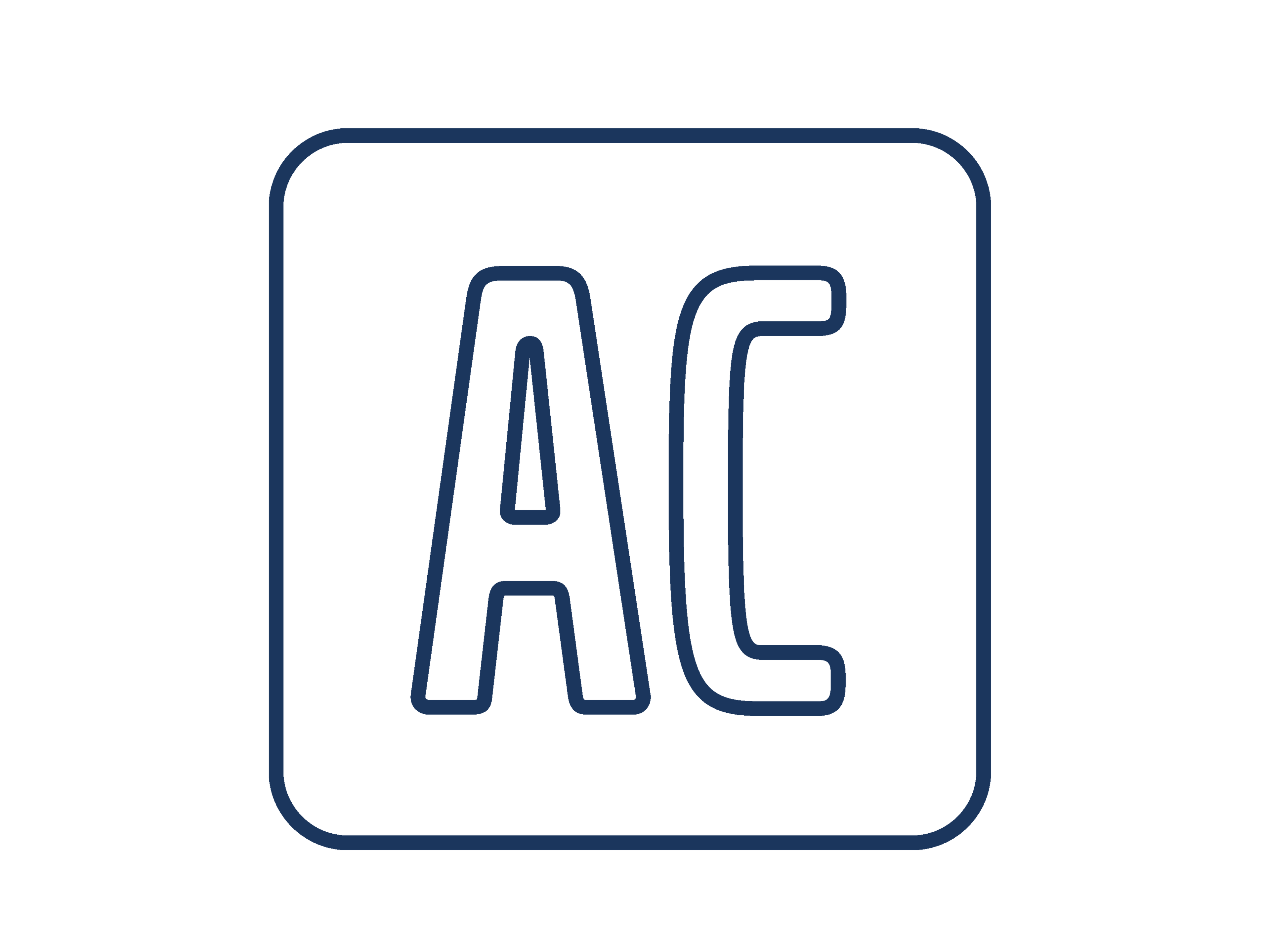 Icon "Klimaservice", das in blauen Linien die Buchstaben "A" und "C" zeigt.