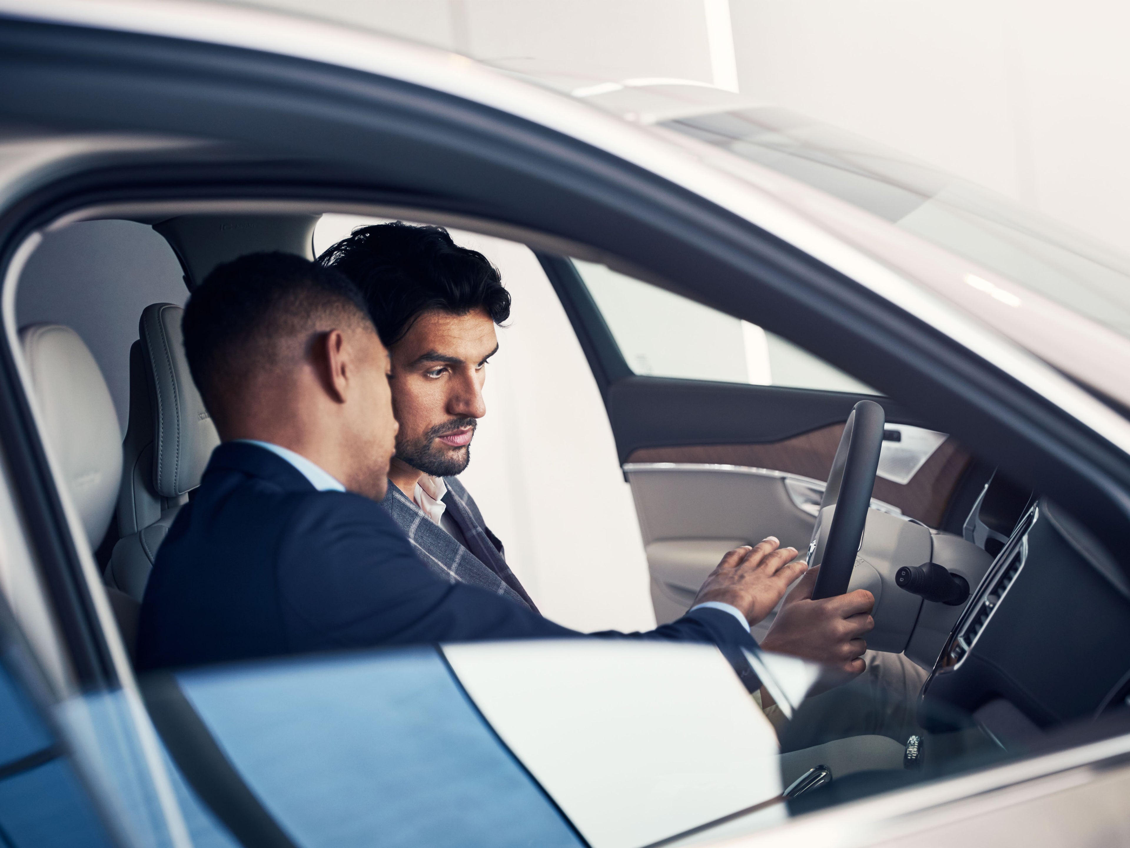 Customer being shown vehicle software