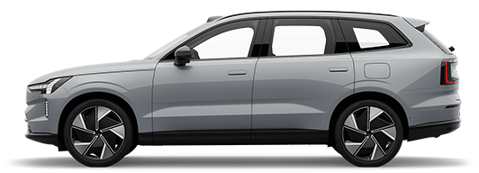 The side profile of a fully electric Volvo EX90 SUV.