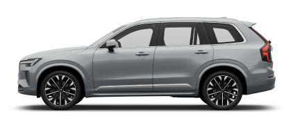 The side profile of a Volvo XC90 Recharge plug-in hybrid SUV.