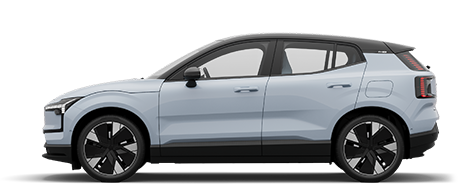 W pełni elektryczne Volvo EX30, stojące w miejscu