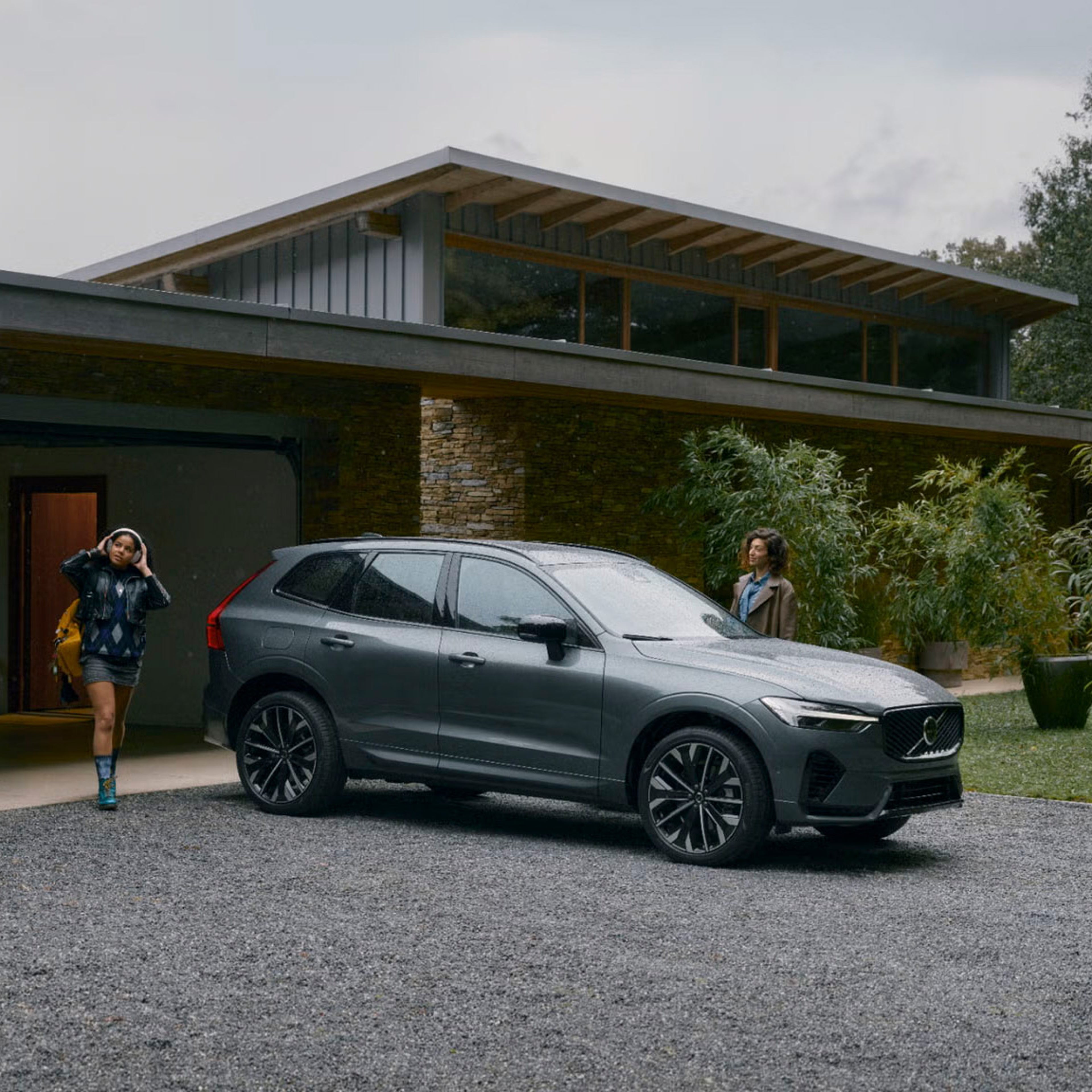 XC60 parked on a driveway on a cloudy day