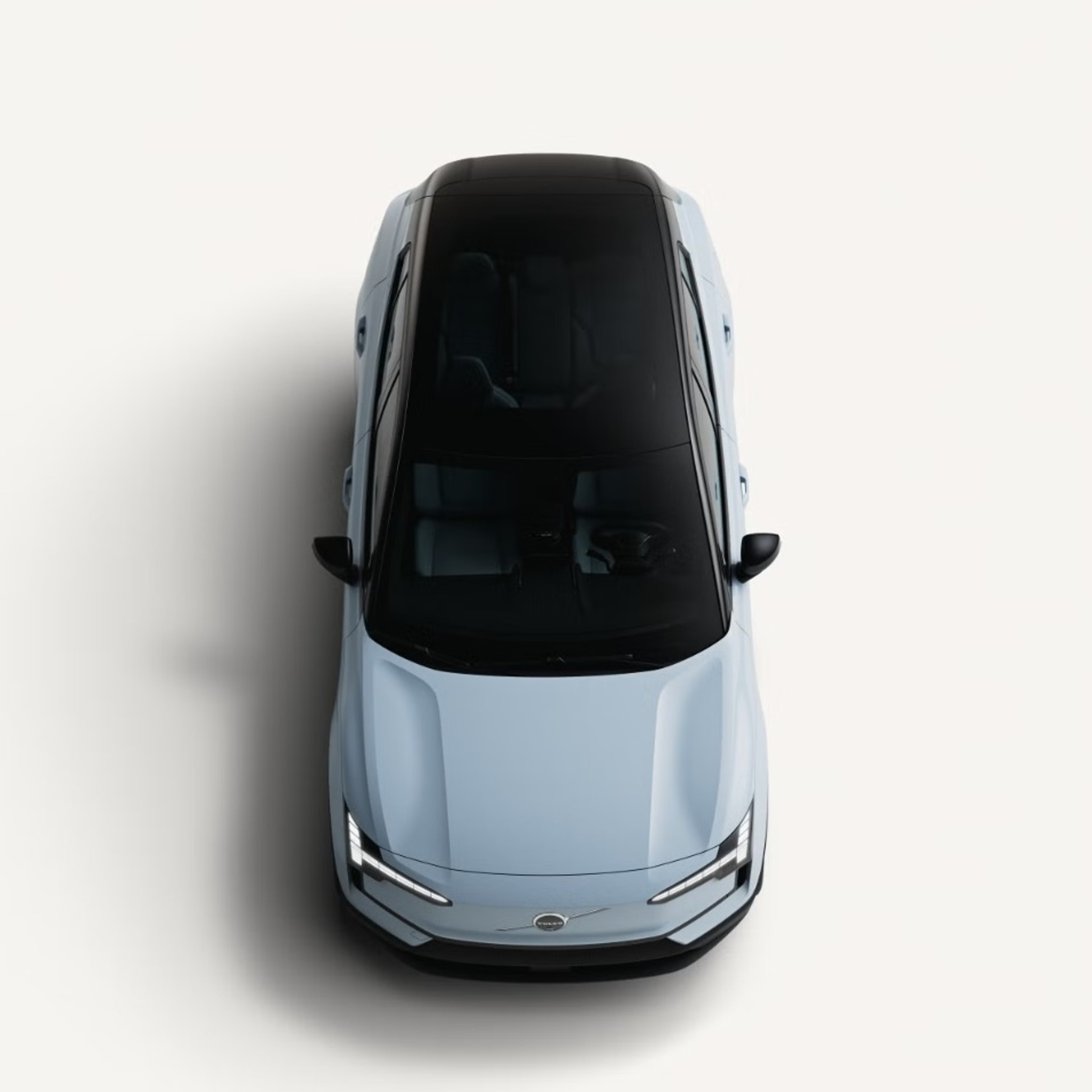 Birds eye view of EX30 on plain surface