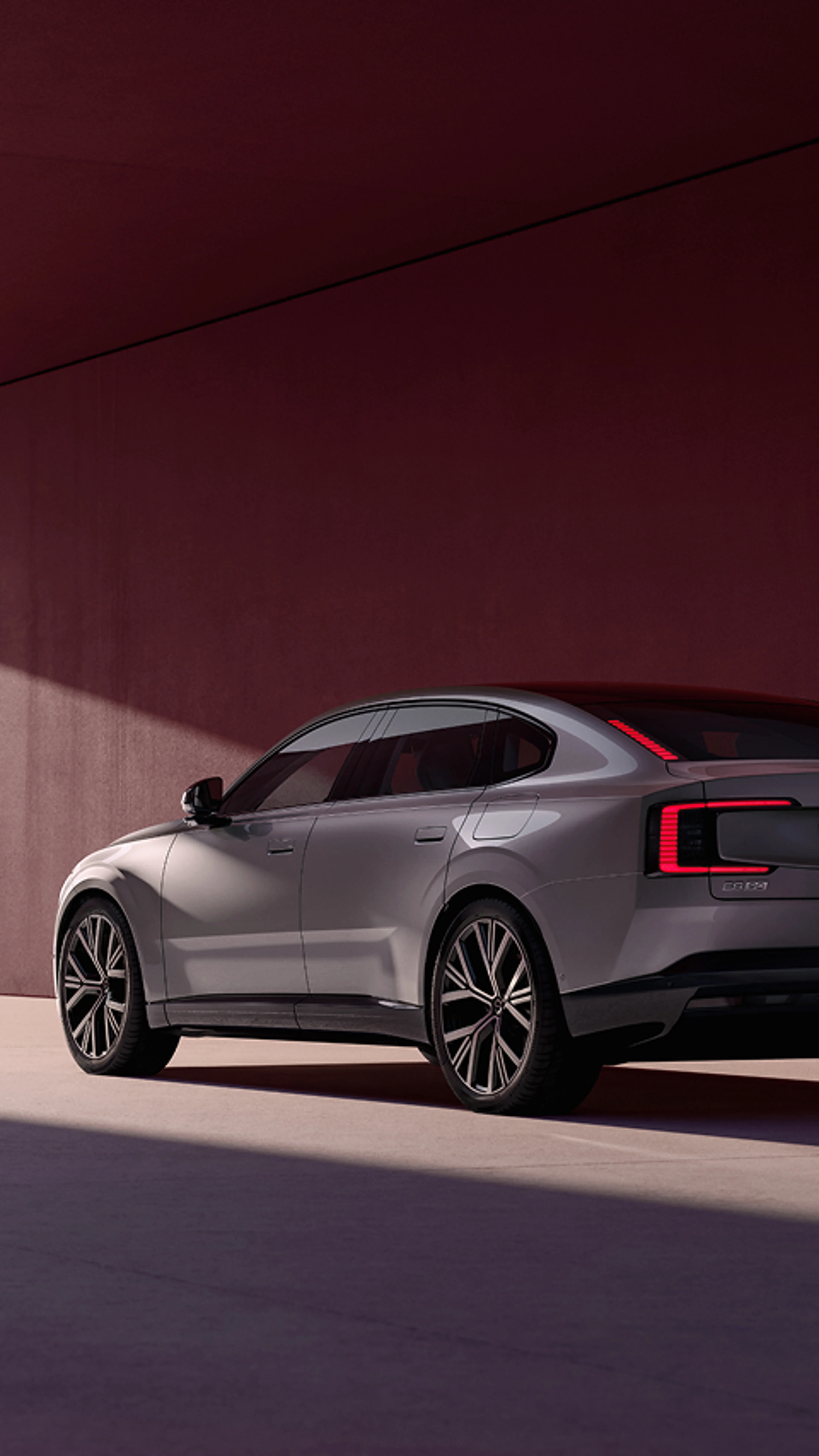 The side and rear view of sedan ES90