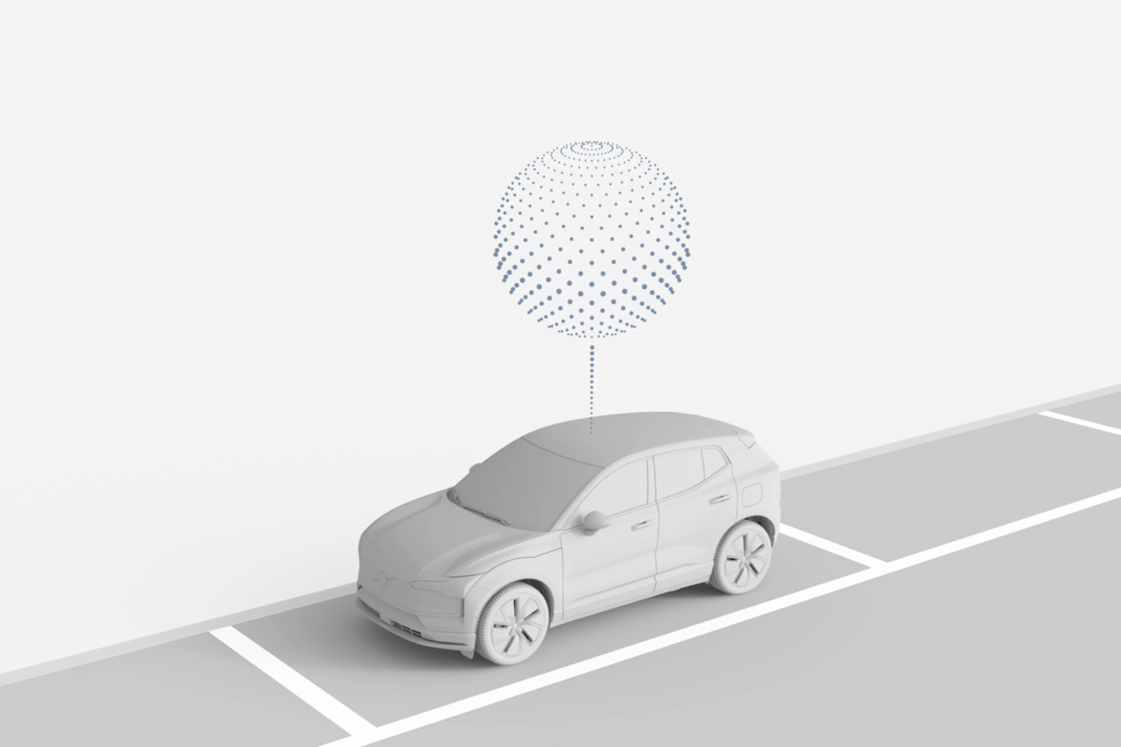 A white car with real time data feature